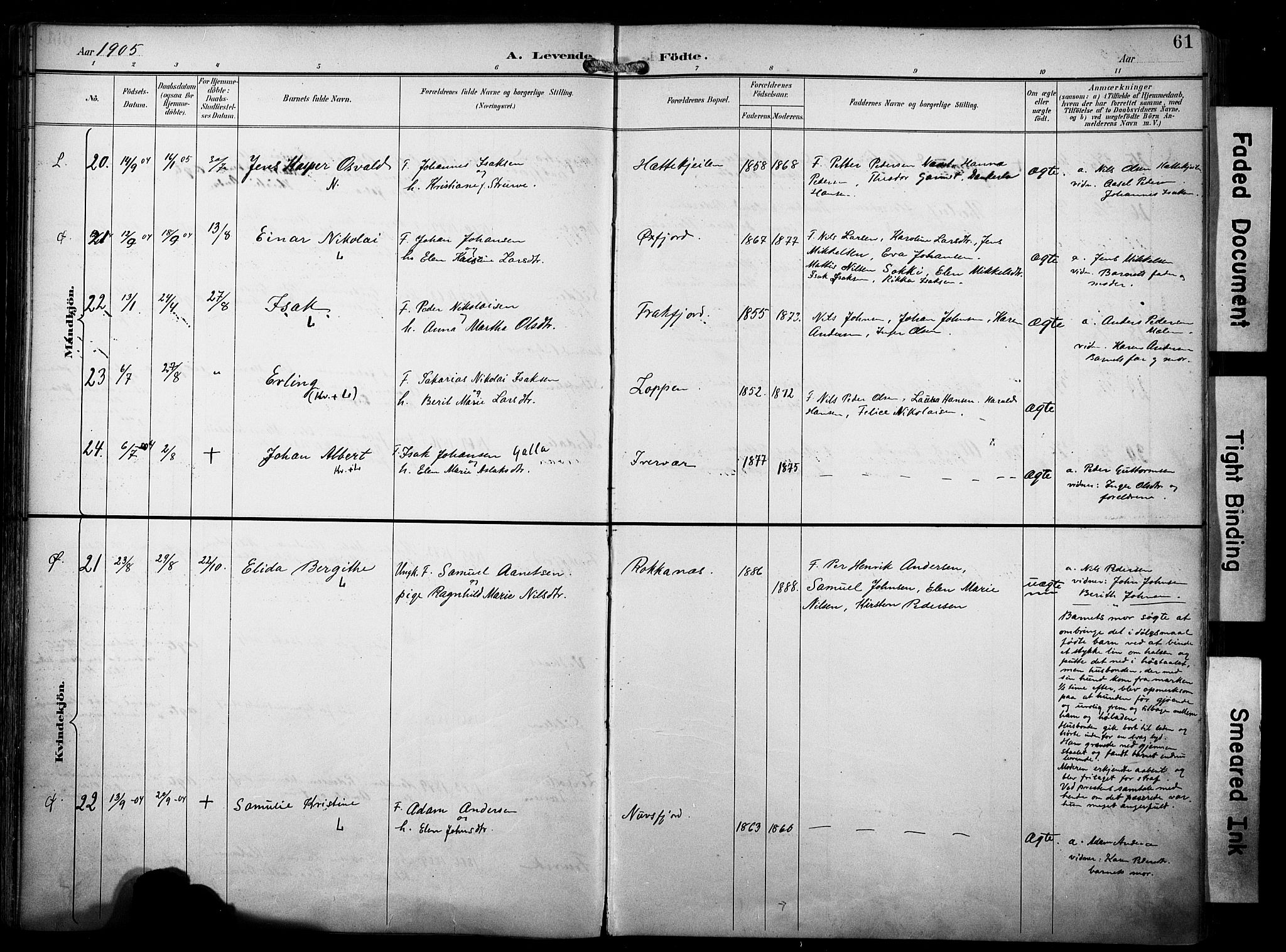 Loppa sokneprestkontor, AV/SATØ-S-1339/H/Ha/L0009kirke: Ministerialbok nr. 9, 1895-1909, s. 61