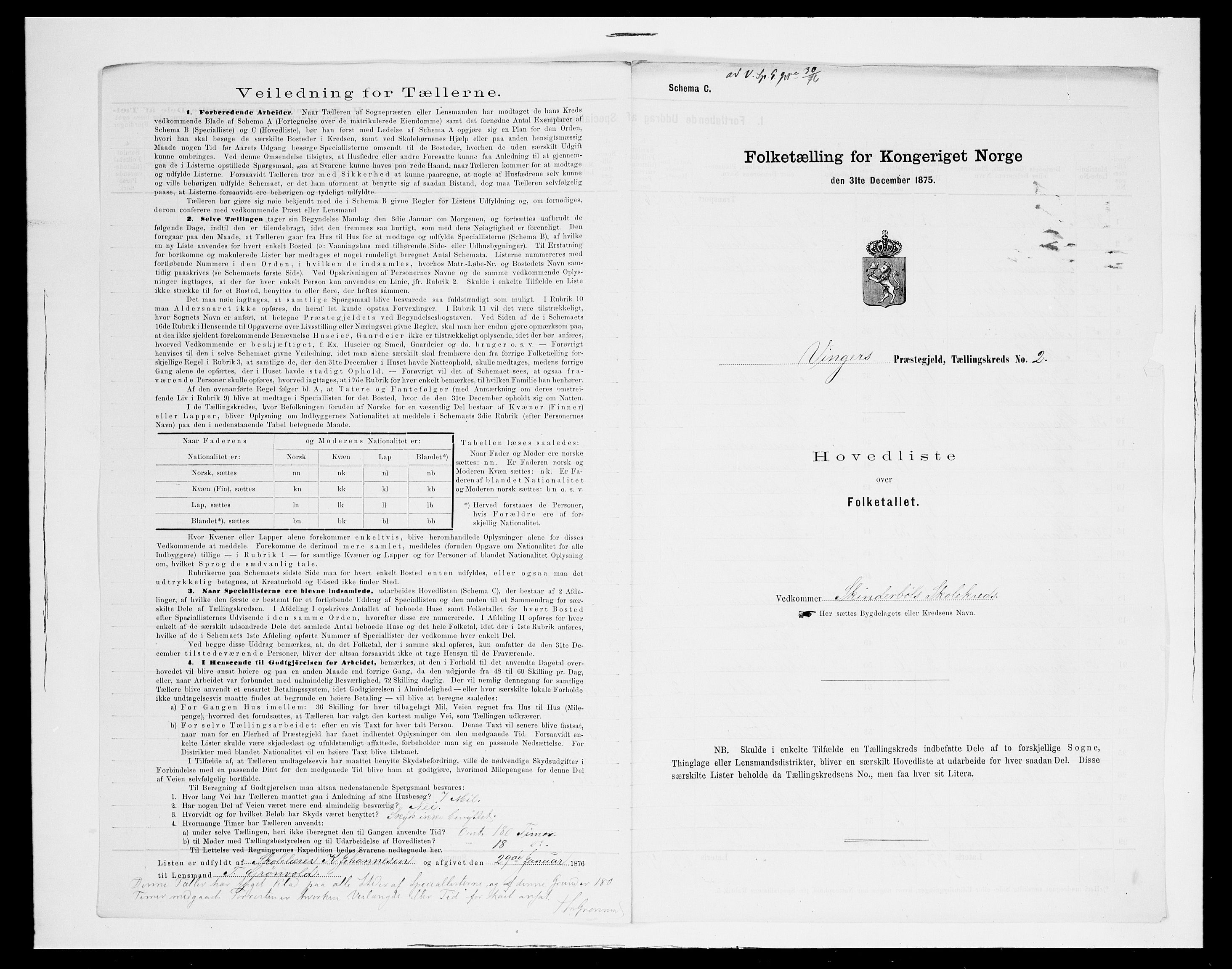 SAH, Folketelling 1875 for 0421L Vinger prestegjeld, Vinger sokn og Austmarka sokn, 1875, s. 21