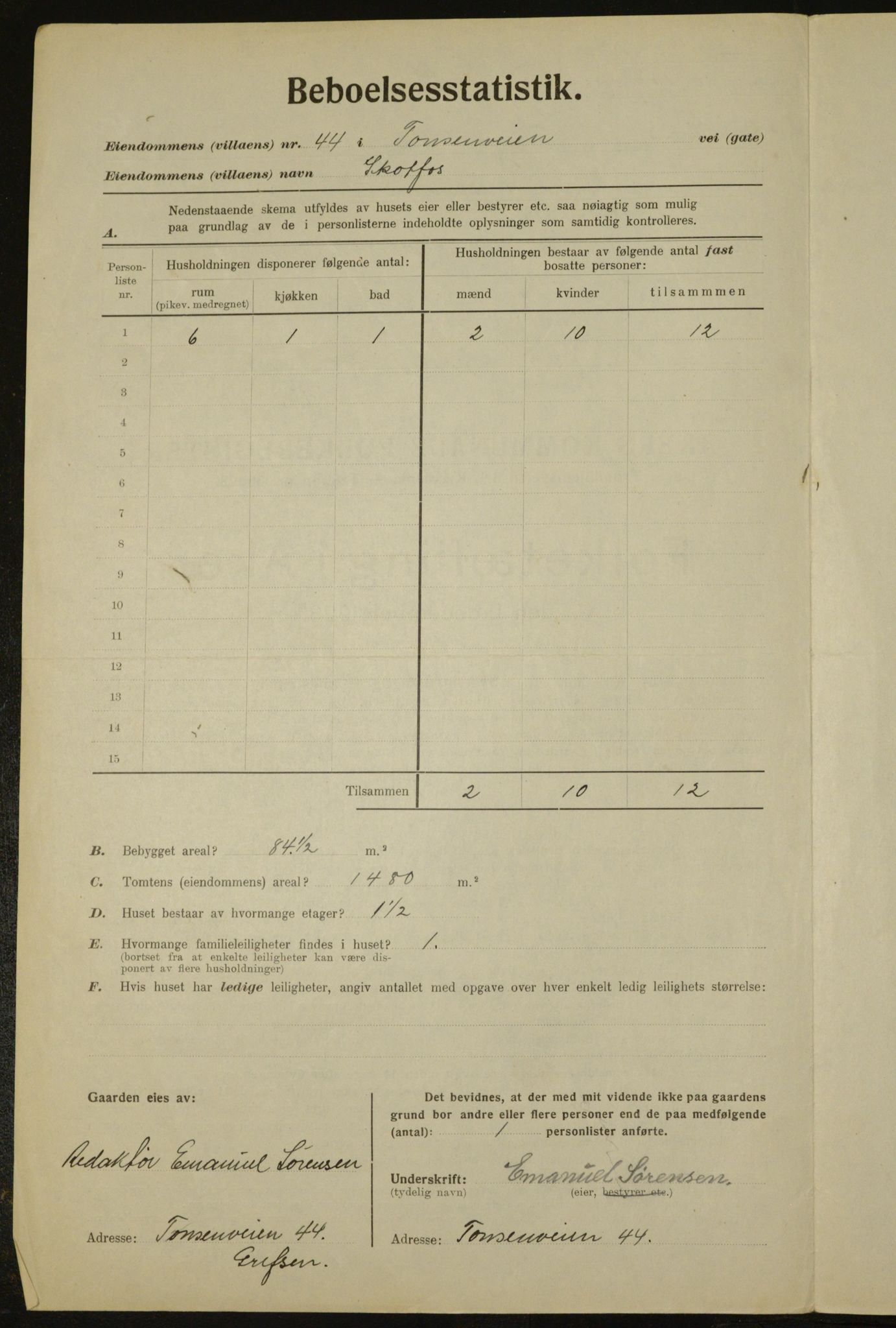 , Kommunal folketelling 1.12.1923 for Aker, 1923, s. 33056