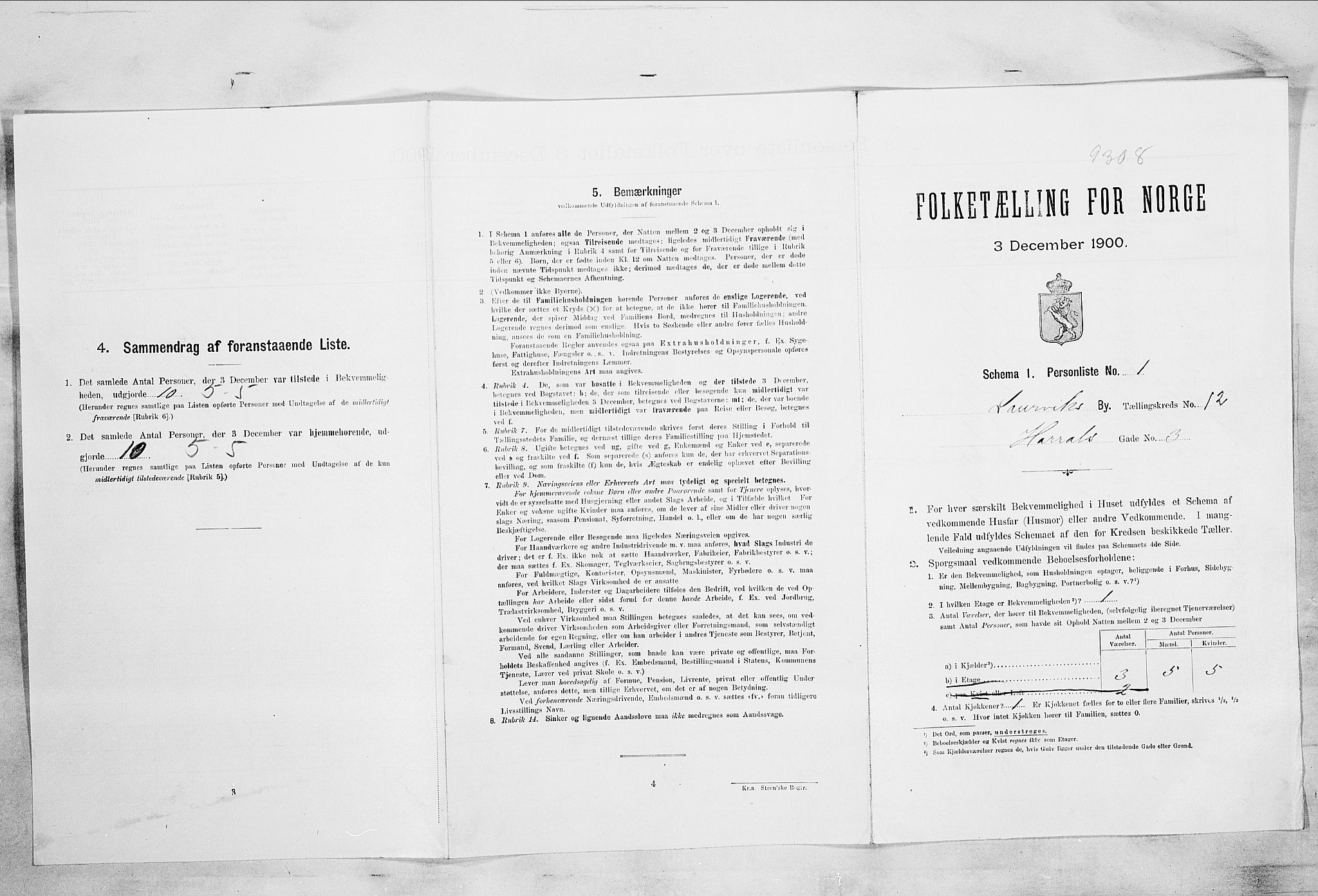 RA, Folketelling 1900 for 0707 Larvik kjøpstad, 1900, s. 1124