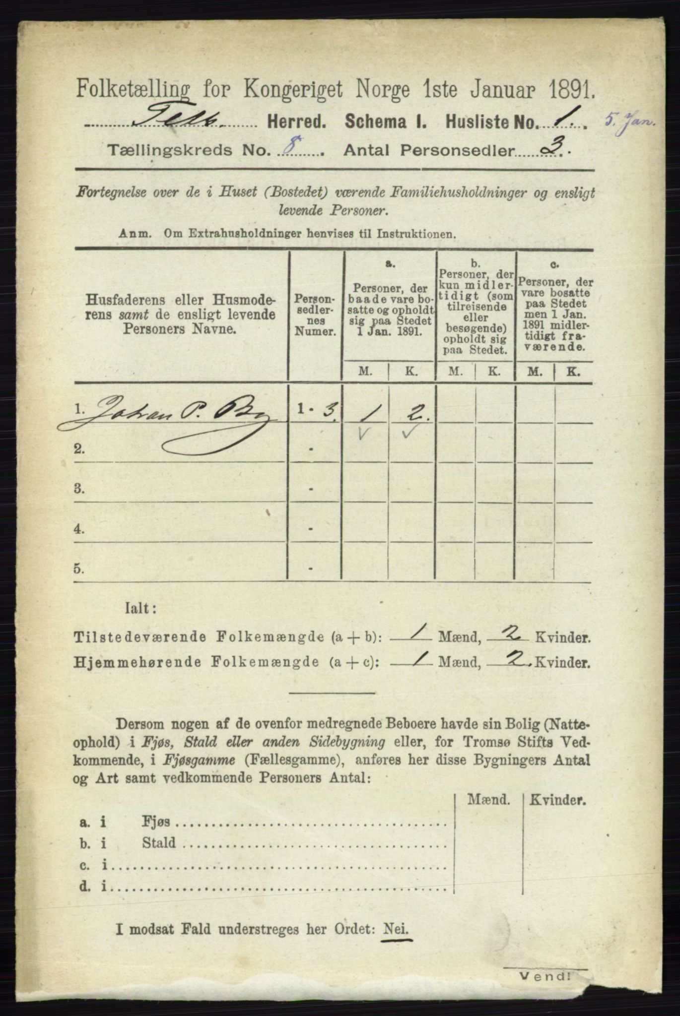 RA, Folketelling 1891 for 0227 Fet herred, 1891, s. 2982