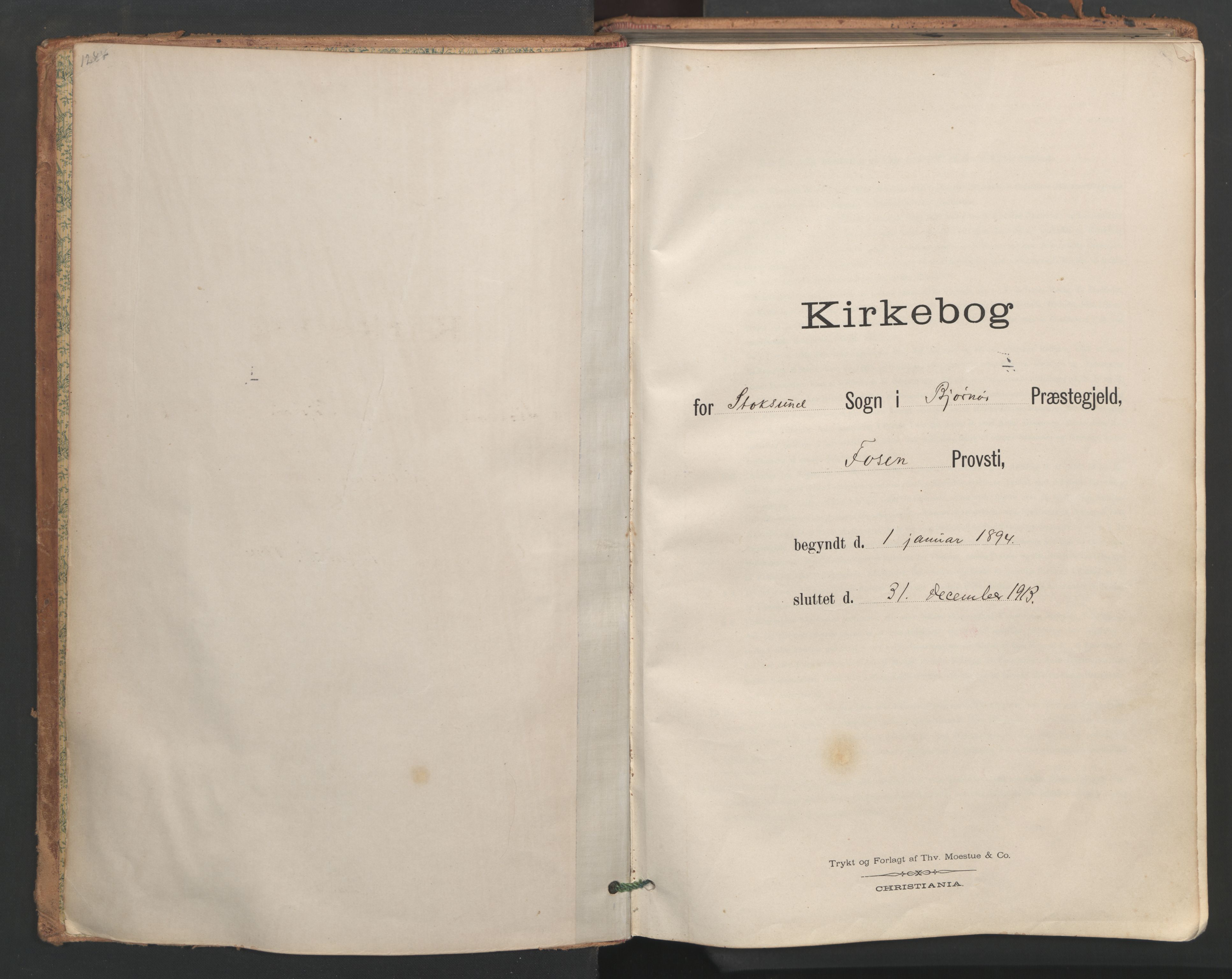 Ministerialprotokoller, klokkerbøker og fødselsregistre - Sør-Trøndelag, SAT/A-1456/656/L0693: Ministerialbok nr. 656A02, 1894-1913