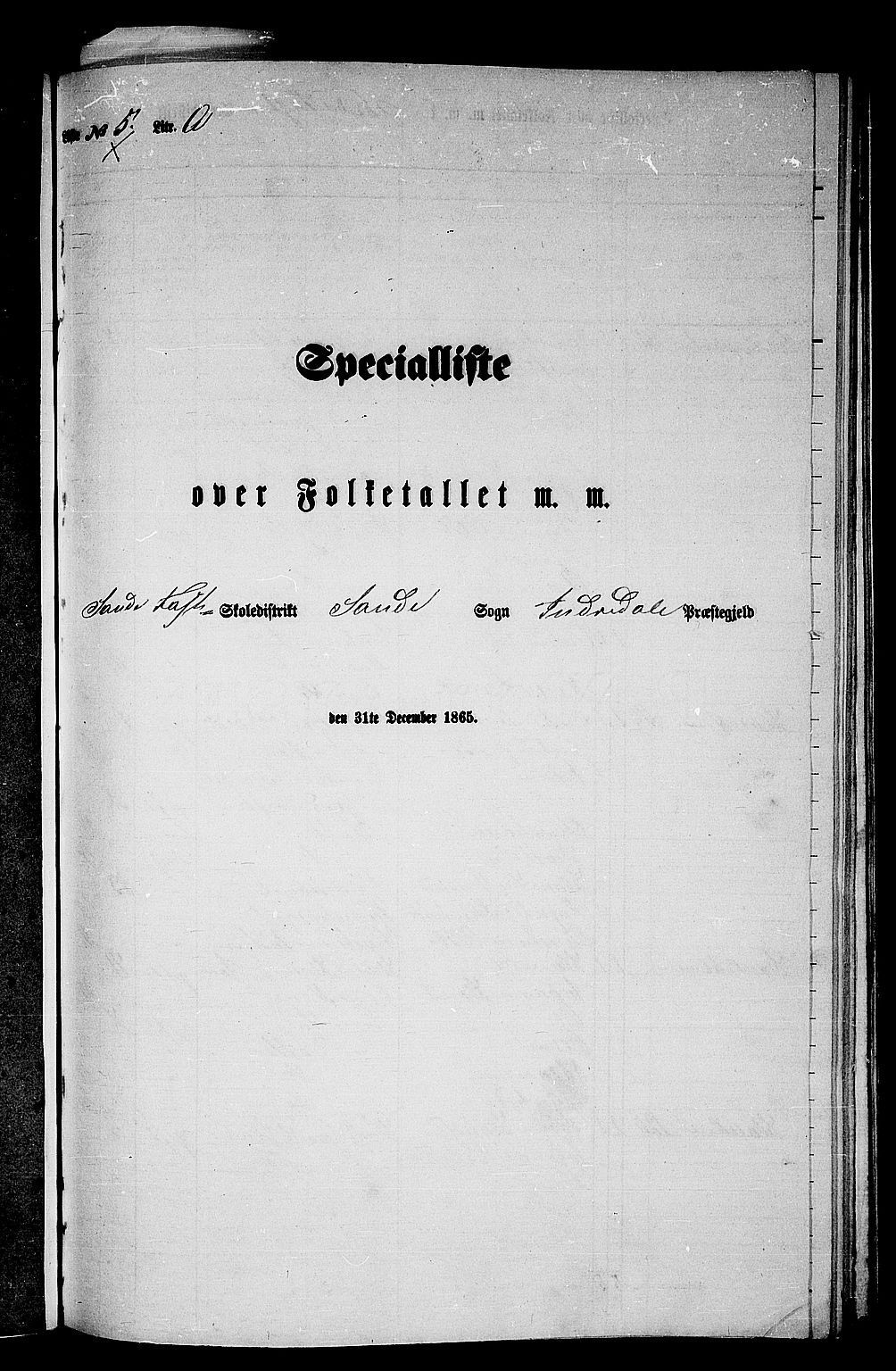 RA, Folketelling 1865 for 1430P Indre Holmedal prestegjeld, 1865, s. 89
