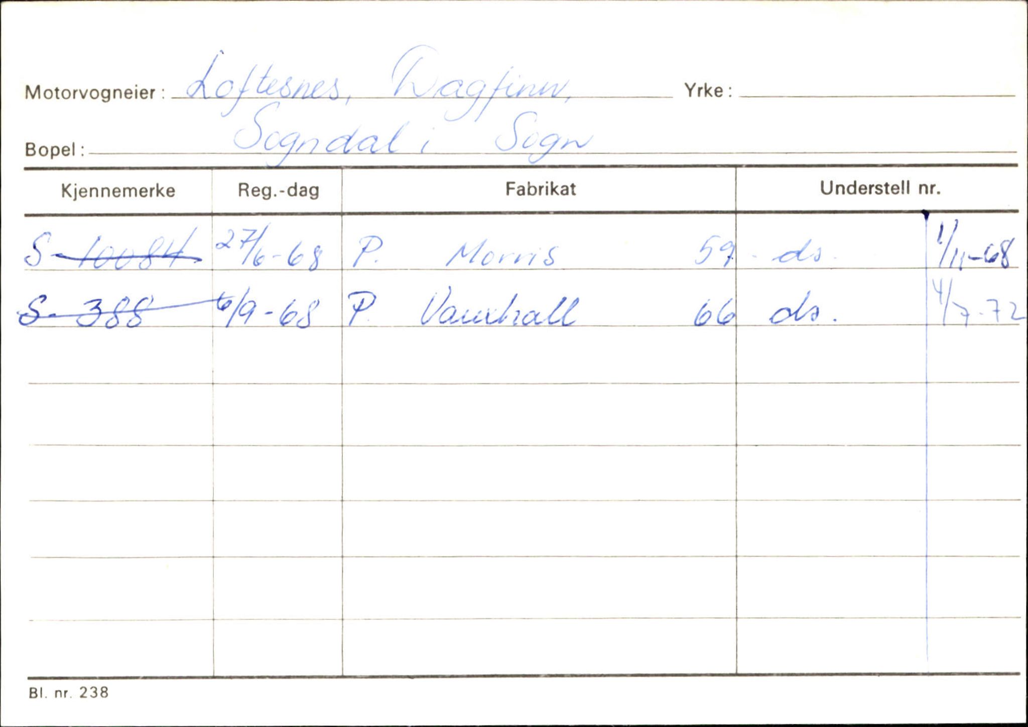 Statens vegvesen, Sogn og Fjordane vegkontor, SAB/A-5301/4/F/L0124: Eigarregister Sogndal A-U, 1945-1975, s. 1559