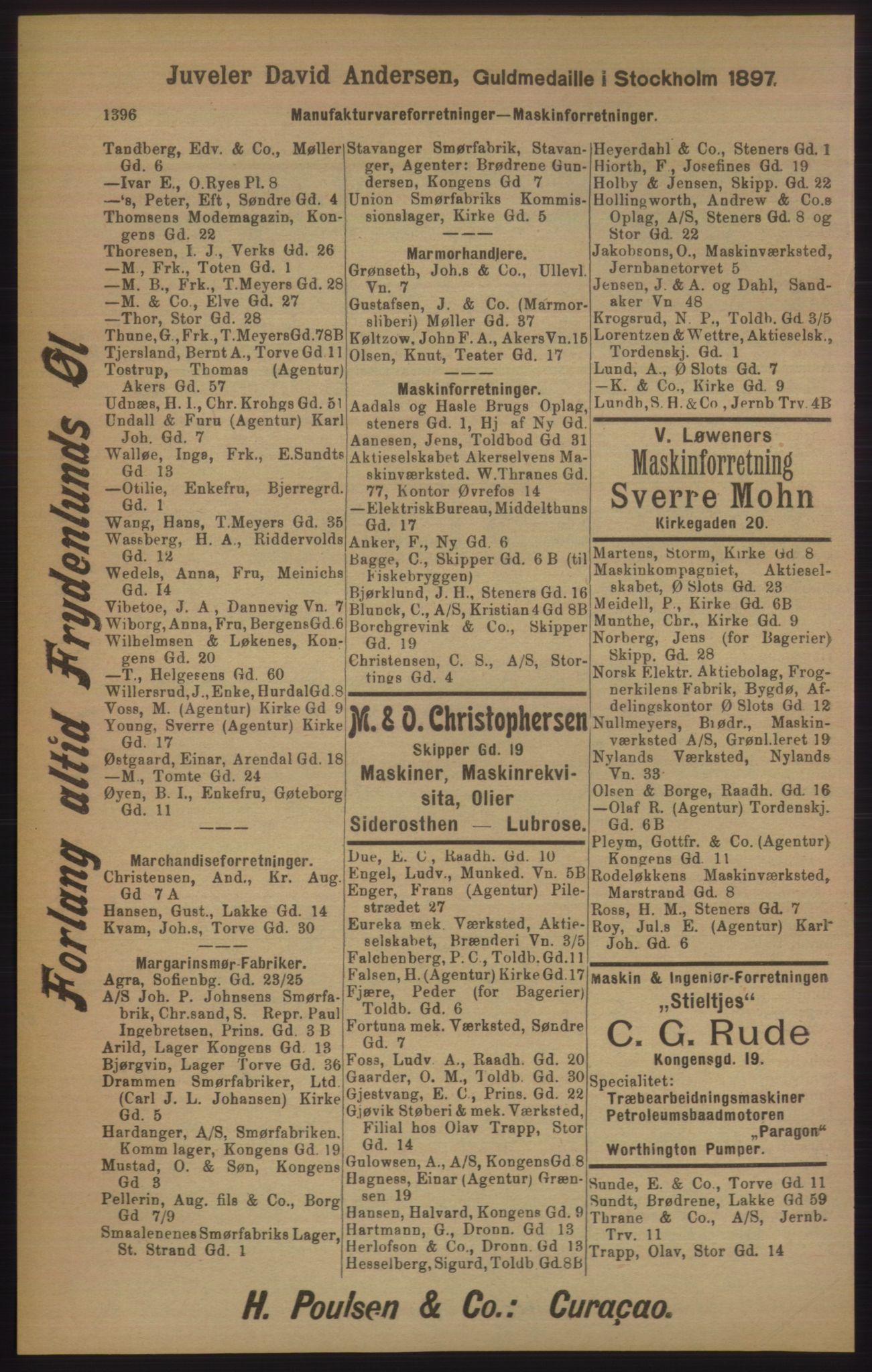 Kristiania/Oslo adressebok, PUBL/-, 1905, s. 1396