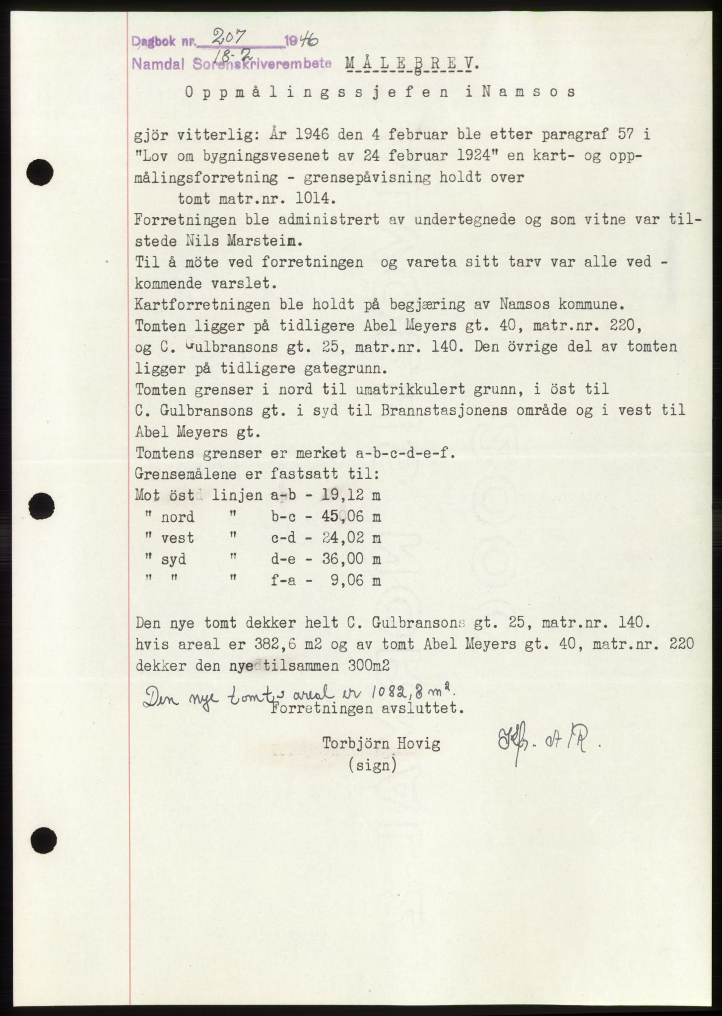 Namdal sorenskriveri, SAT/A-4133/1/2/2C: Pantebok nr. -, 1946-1946, Dagboknr: 207/1946