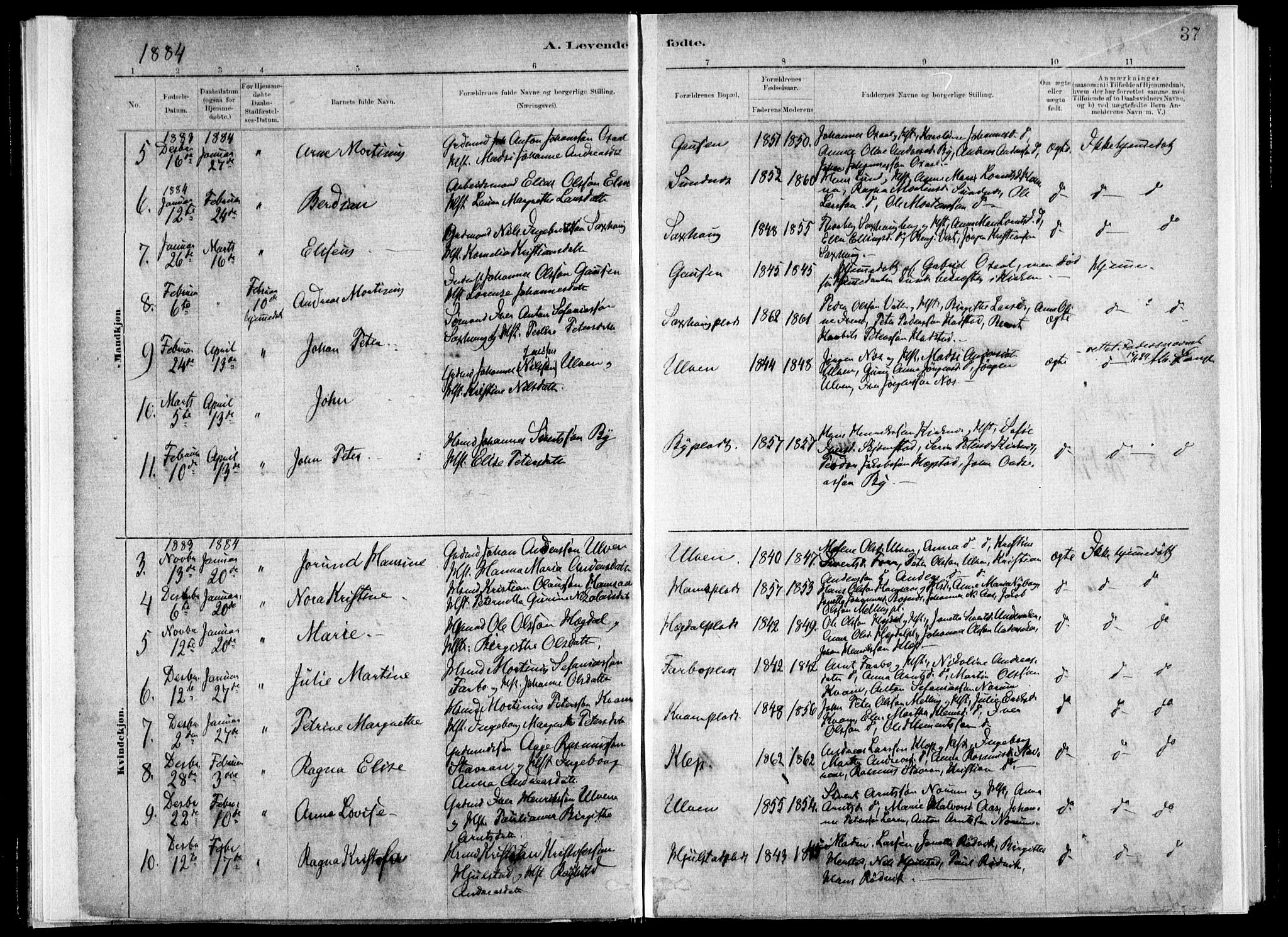 Ministerialprotokoller, klokkerbøker og fødselsregistre - Nord-Trøndelag, SAT/A-1458/730/L0285: Ministerialbok nr. 730A10, 1879-1914, s. 37