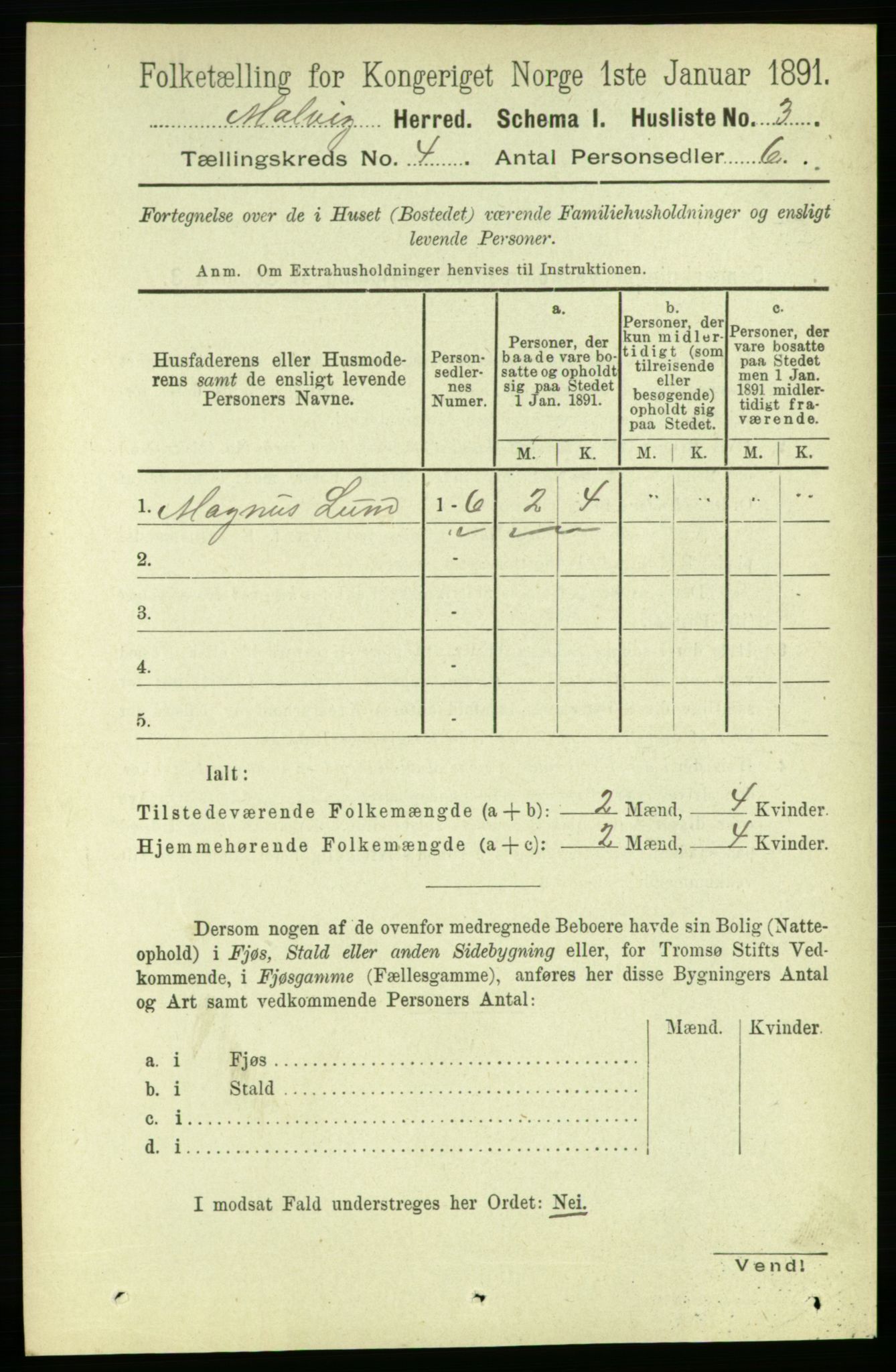 RA, Folketelling 1891 for 1663 Malvik herred, 1891, s. 2647