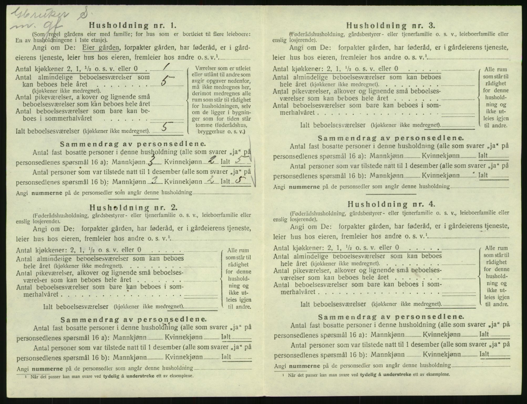SAK, Folketelling 1920 for 0934 Vegusdal herred, 1920, s. 96