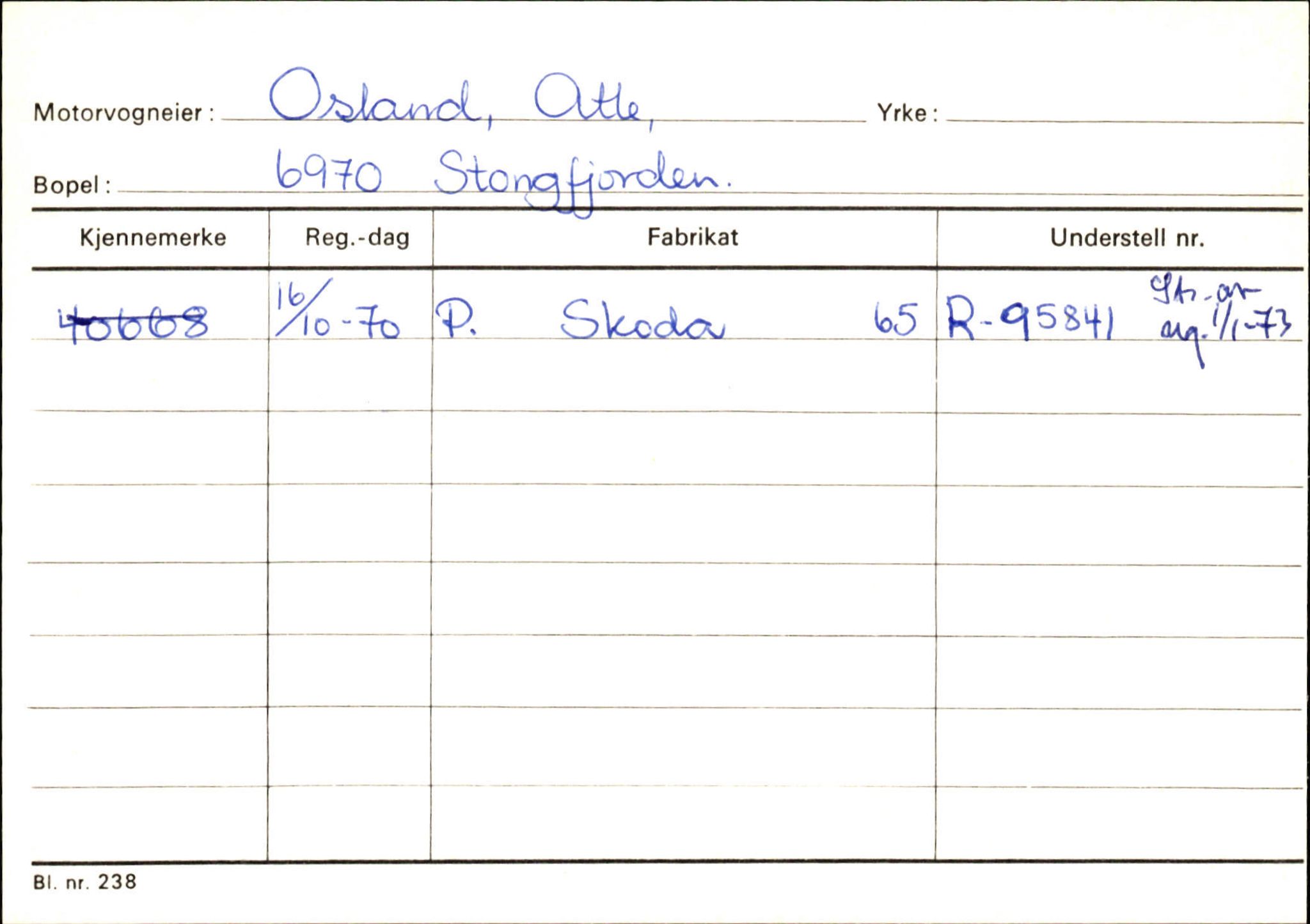 Statens vegvesen, Sogn og Fjordane vegkontor, AV/SAB-A-5301/4/F/L0132: Eigarregister Askvoll A-Å. Balestrand A-Å, 1945-1975, s. 978