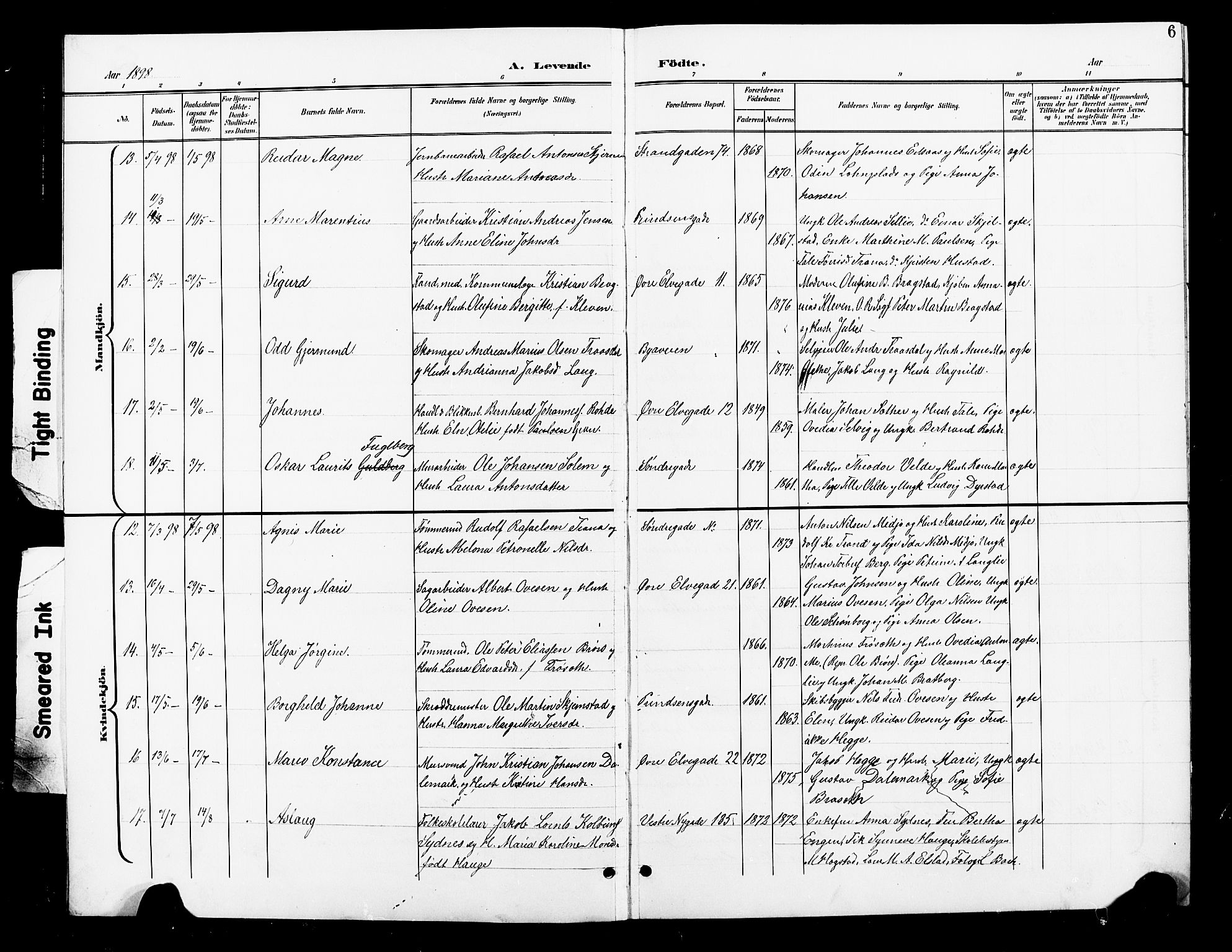 Ministerialprotokoller, klokkerbøker og fødselsregistre - Nord-Trøndelag, SAT/A-1458/739/L0375: Klokkerbok nr. 739C03, 1898-1908, s. 6