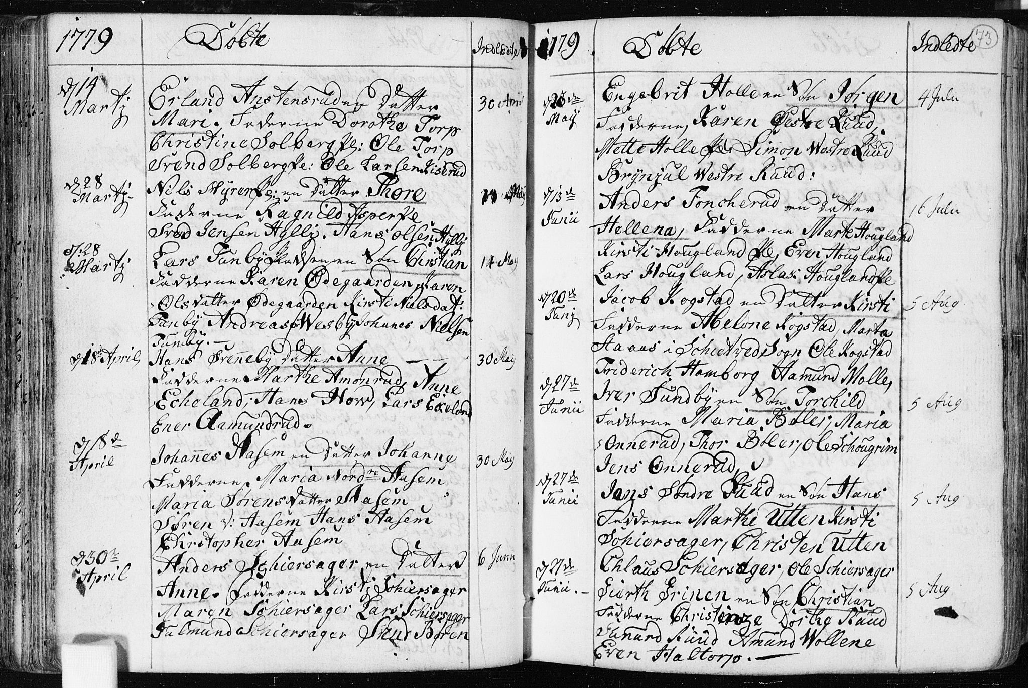 Spydeberg prestekontor Kirkebøker, AV/SAO-A-10924/F/Fa/L0003: Ministerialbok nr. I 3, 1778-1814, s. 73