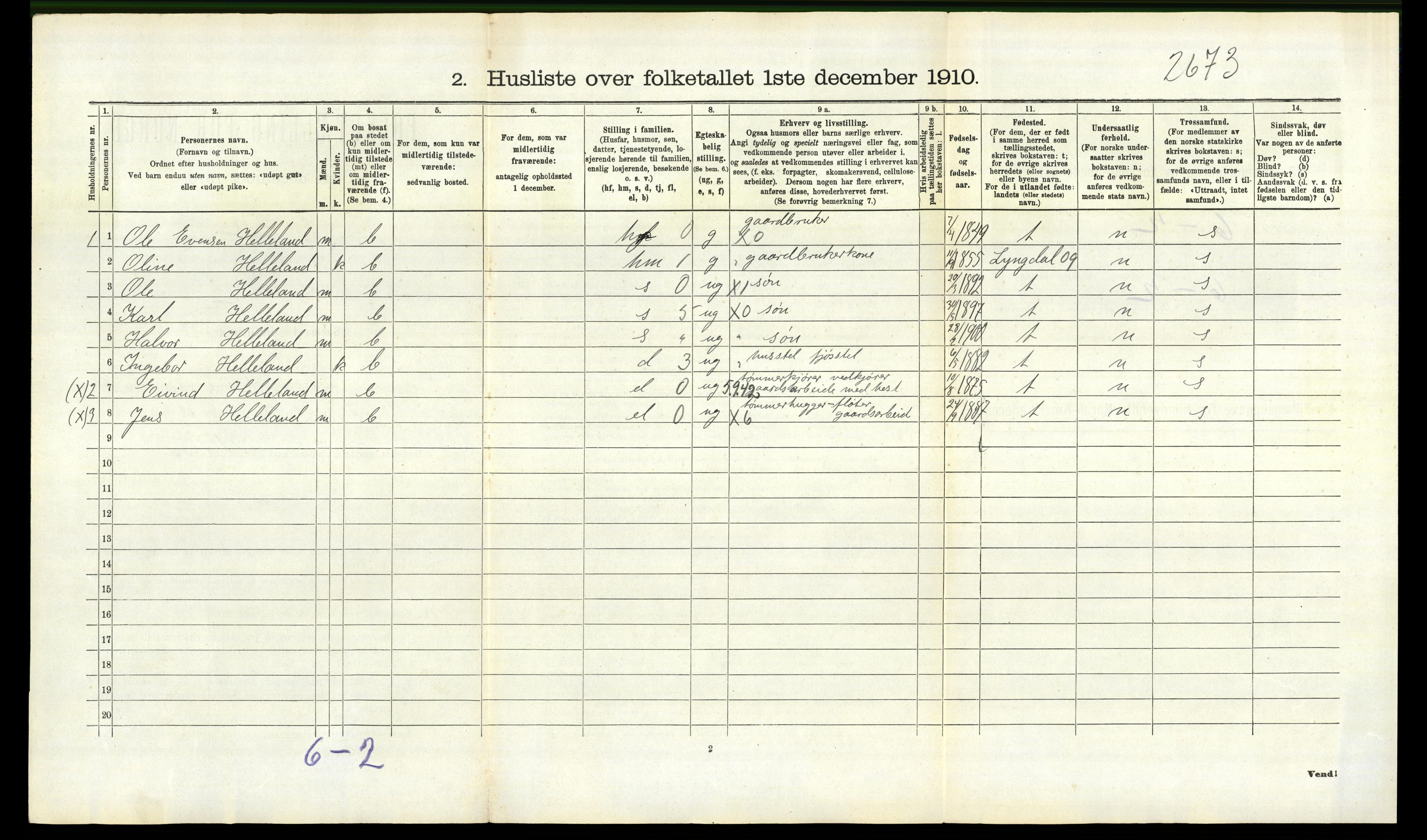 RA, Folketelling 1910 for 0924 Landvik herred, 1910, s. 825