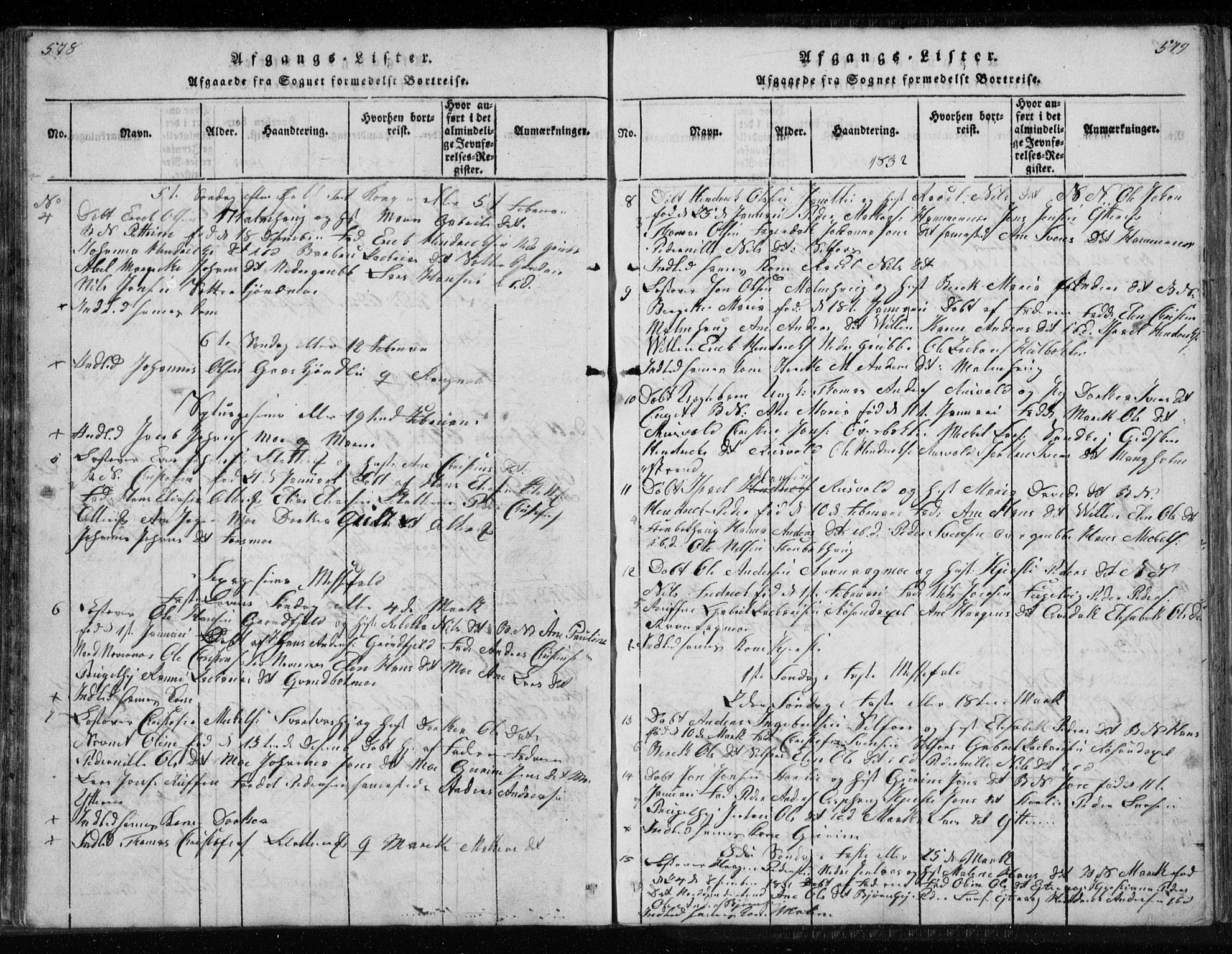 Ministerialprotokoller, klokkerbøker og fødselsregistre - Nordland, AV/SAT-A-1459/827/L0412: Klokkerbok nr. 827C01, 1820-1841, s. 578-579