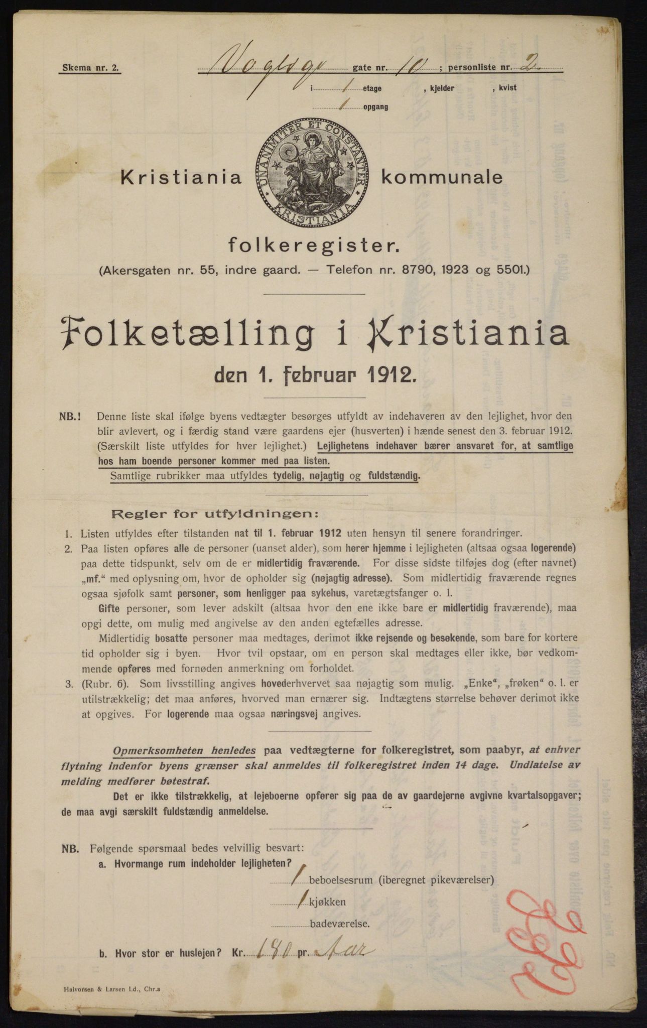 OBA, Kommunal folketelling 1.2.1912 for Kristiania, 1912, s. 124231