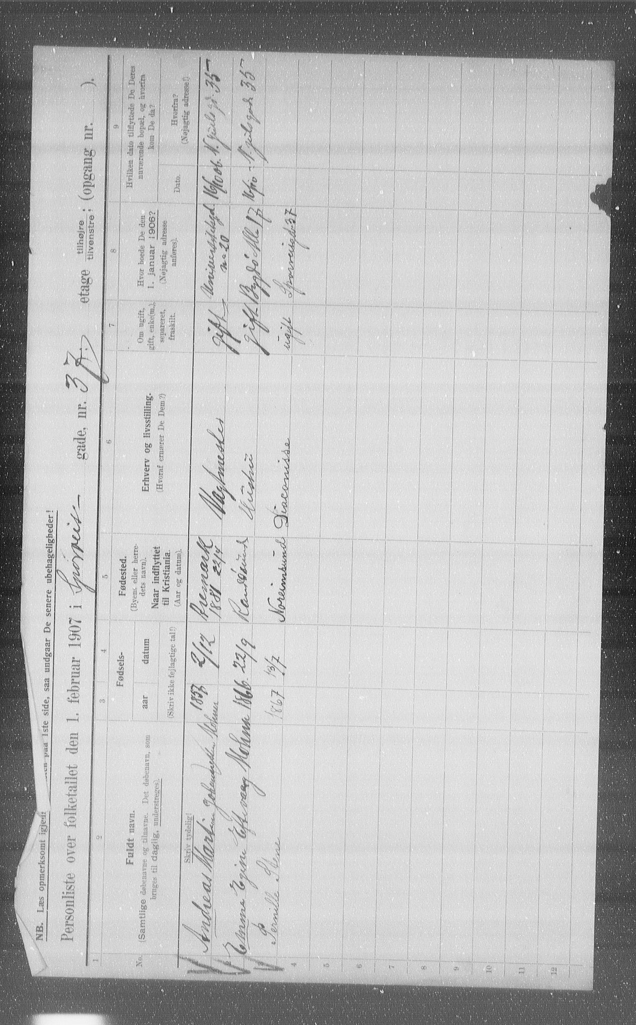 OBA, Kommunal folketelling 1.2.1907 for Kristiania kjøpstad, 1907, s. 51344