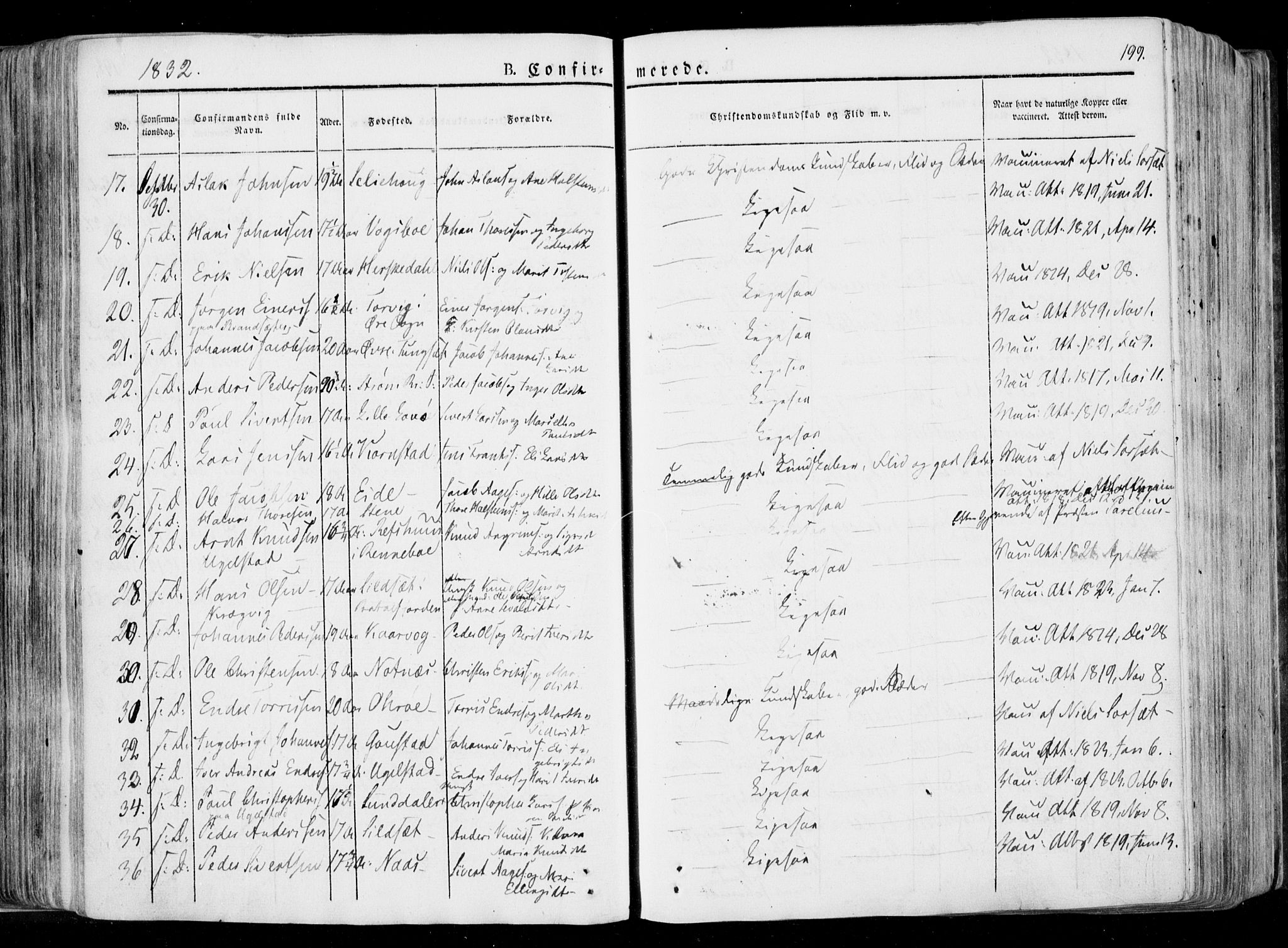 Ministerialprotokoller, klokkerbøker og fødselsregistre - Møre og Romsdal, AV/SAT-A-1454/568/L0803: Ministerialbok nr. 568A10, 1830-1853, s. 199