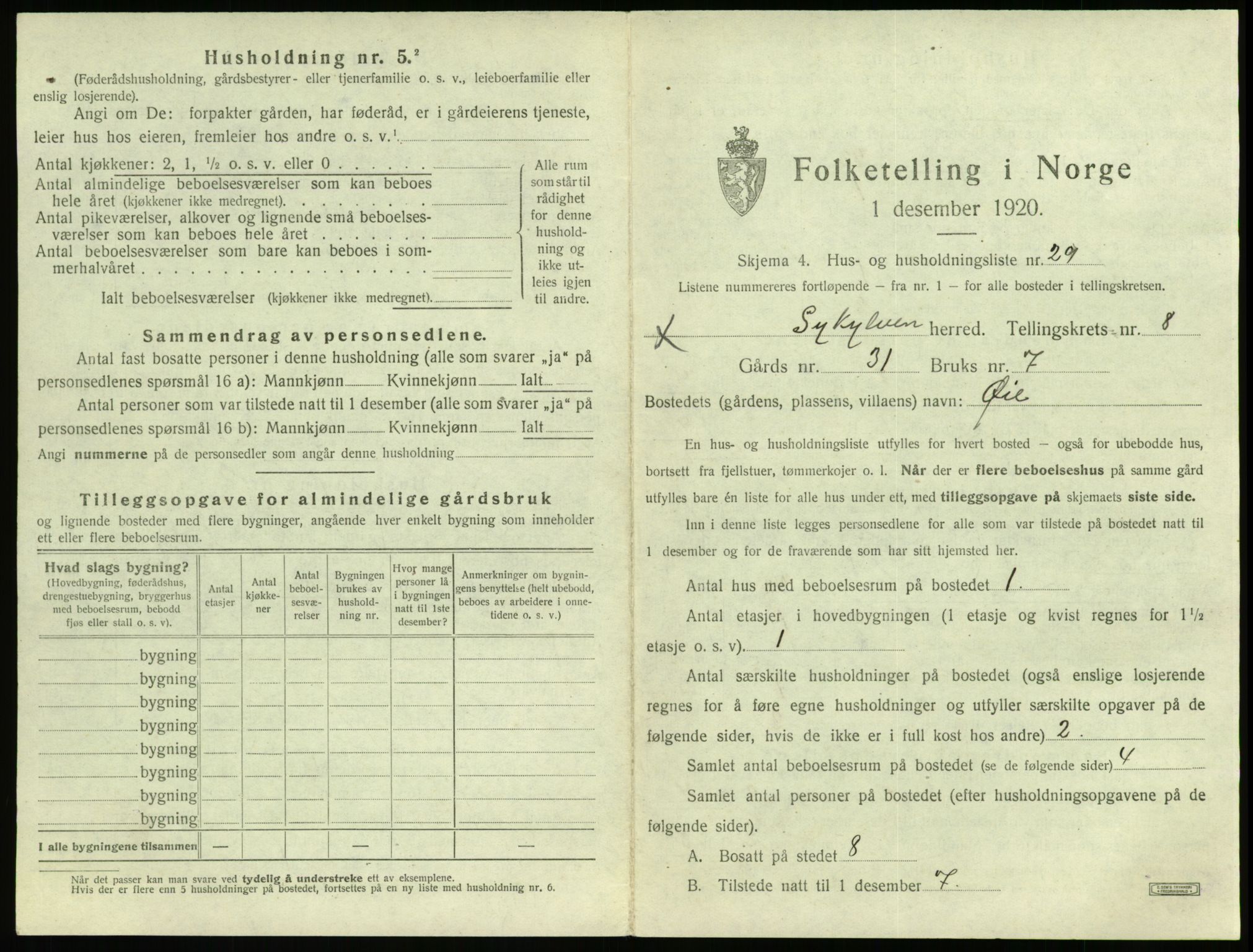 SAT, Folketelling 1920 for 1528 Sykkylven herred, 1920, s. 657