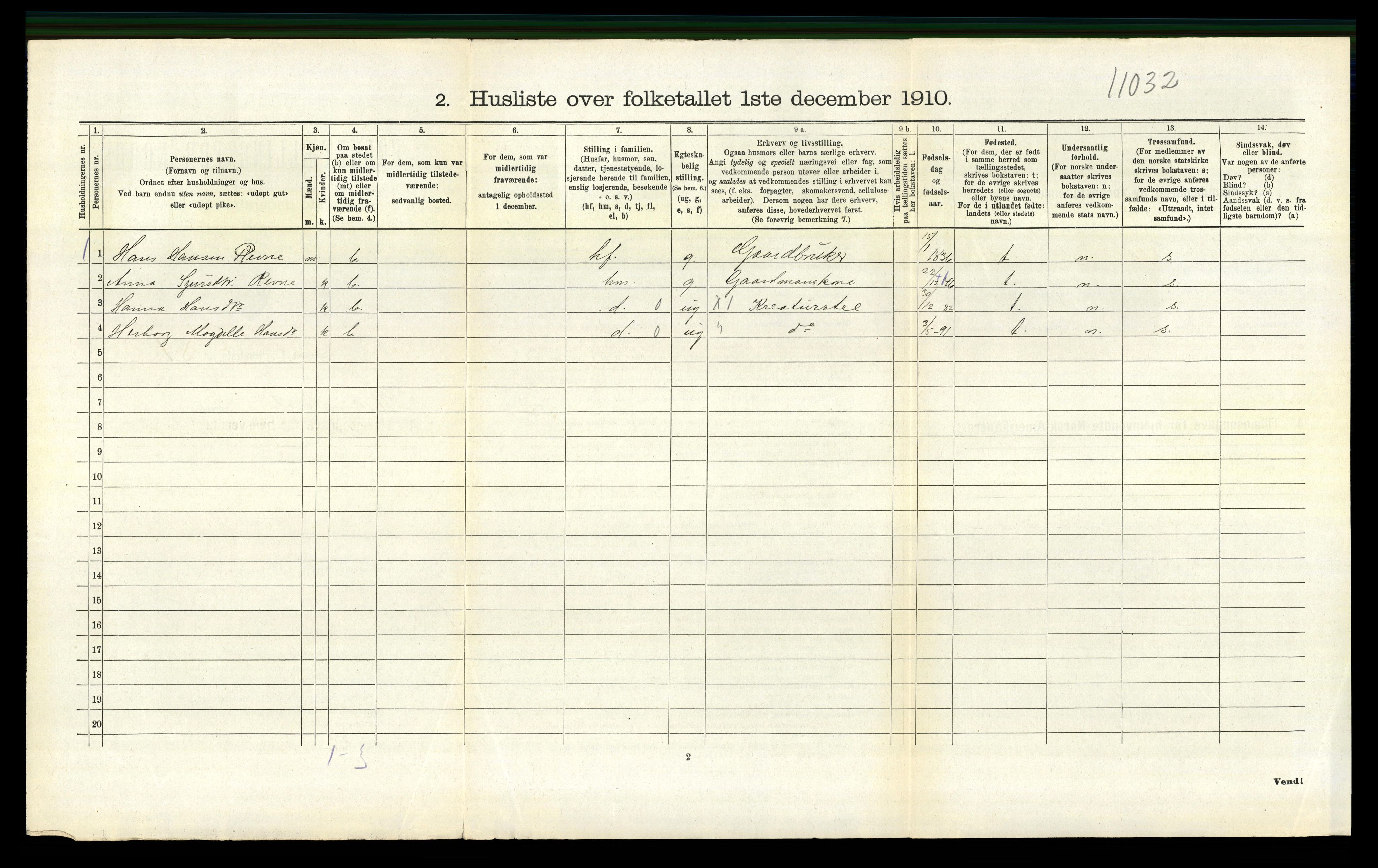 RA, Folketelling 1910 for 1240 Strandvik herred, 1910, s. 422