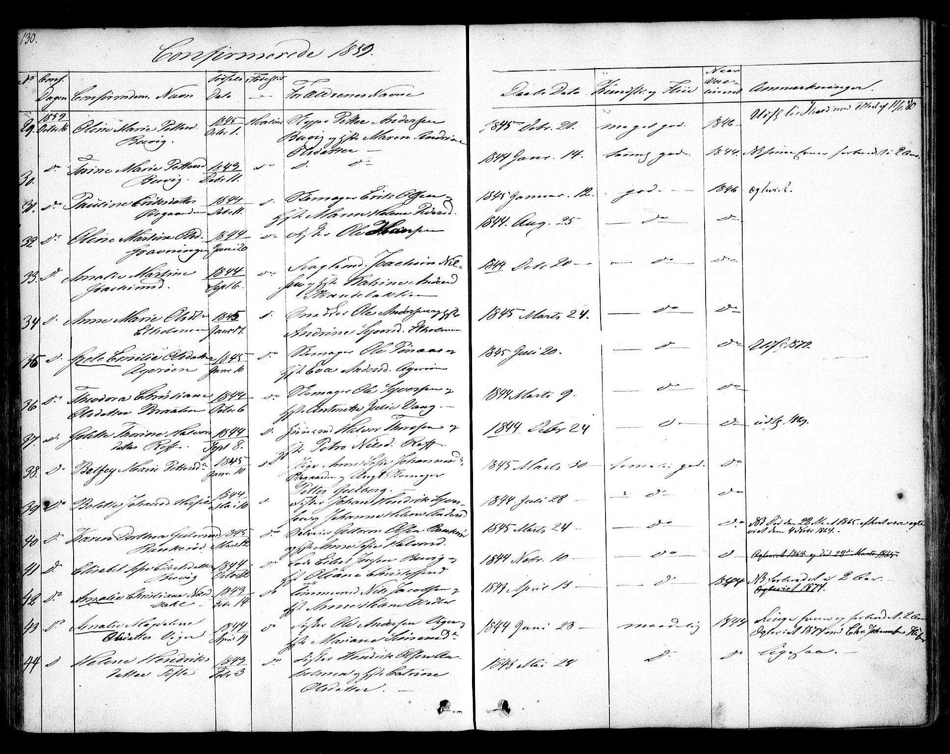 Hvaler prestekontor Kirkebøker, AV/SAO-A-2001/F/Fa/L0006: Ministerialbok nr. I 6, 1846-1863, s. 130