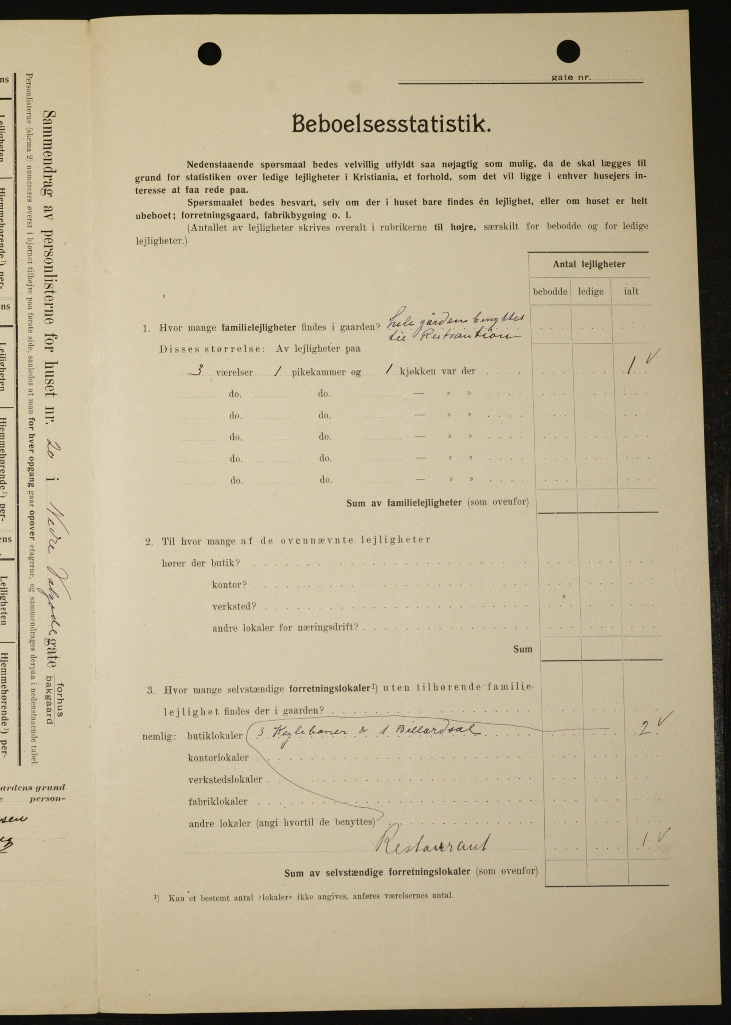 OBA, Kommunal folketelling 1.2.1909 for Kristiania kjøpstad, 1909, s. 63153