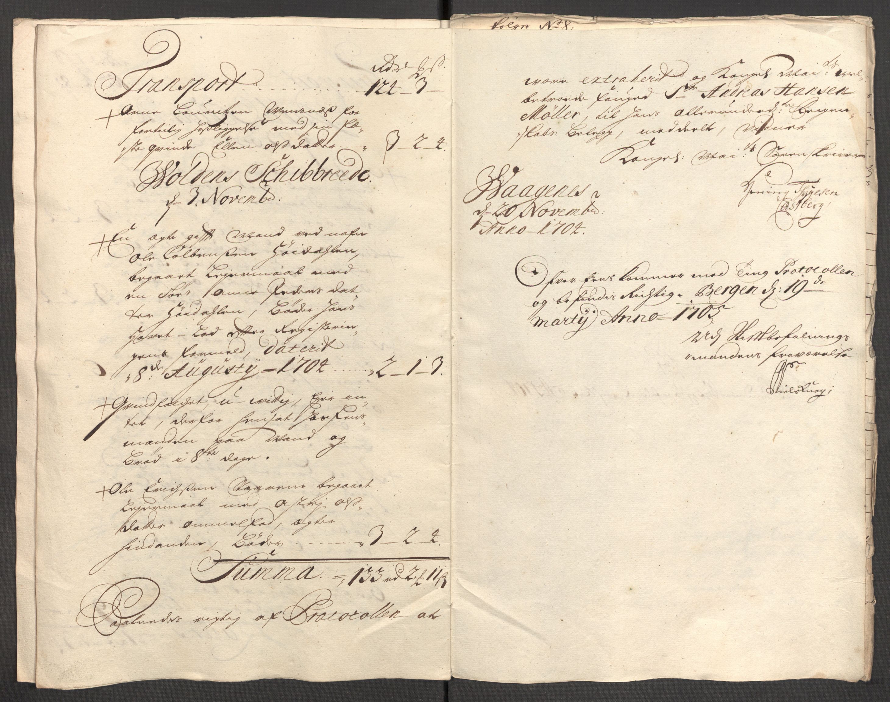 Rentekammeret inntil 1814, Reviderte regnskaper, Fogderegnskap, AV/RA-EA-4092/R54/L3560: Fogderegnskap Sunnmøre, 1704-1705, s. 155