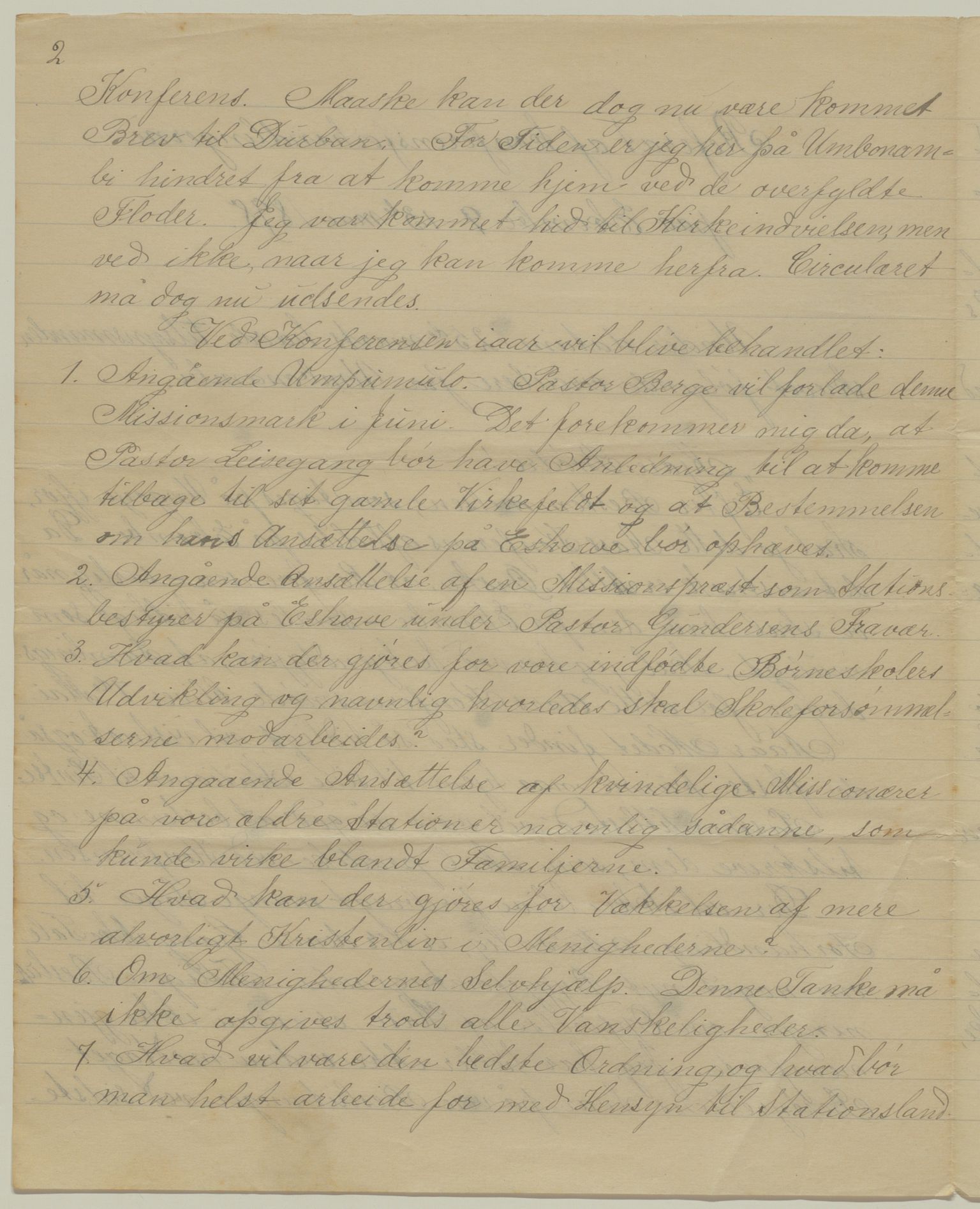 Det Norske Misjonsselskap - hovedadministrasjonen, VID/MA-A-1045/D/Da/Daa/L0042/0007: Konferansereferat og årsberetninger / Konferansereferat fra Sør-Afrika., 1898, s. 2