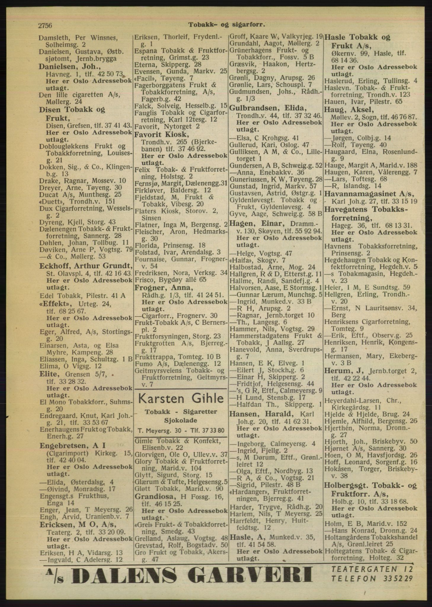 Kristiania/Oslo adressebok, PUBL/-, 1950, s. 2756