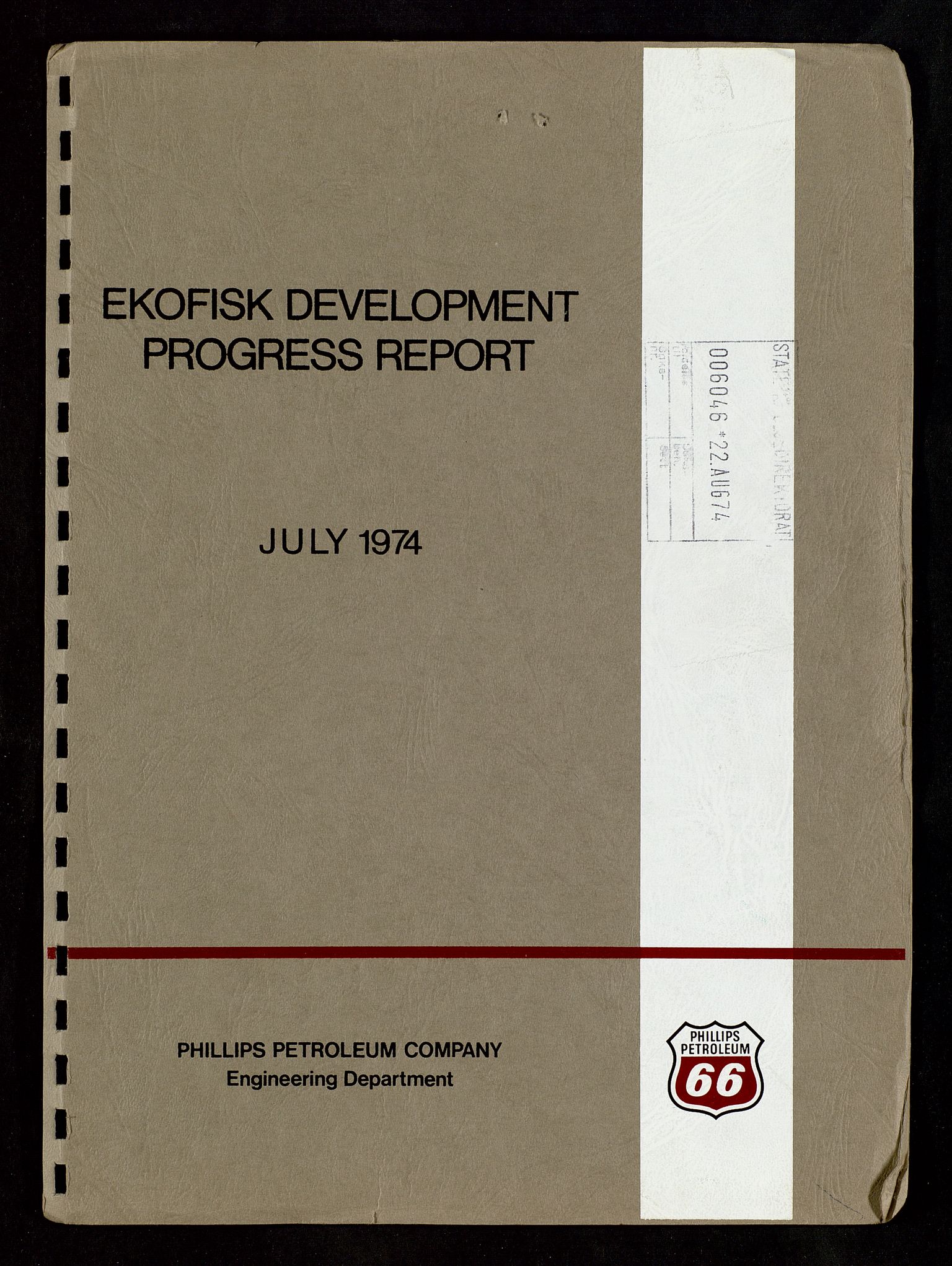 Oljedirektoratet, SAST/A-101366/Da/L0135: Sakarkiv: Ekofisk, 1974