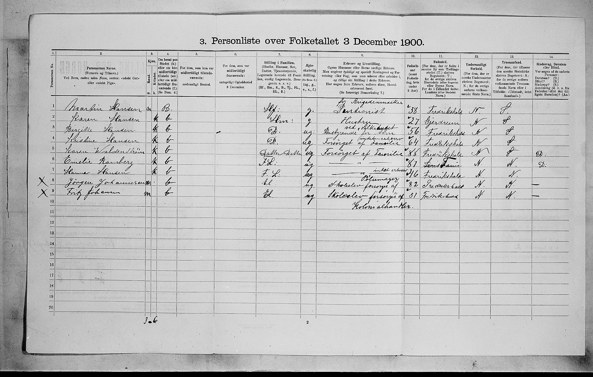 SAO, Folketelling 1900 for 0301 Kristiania kjøpstad, 1900, s. 32107