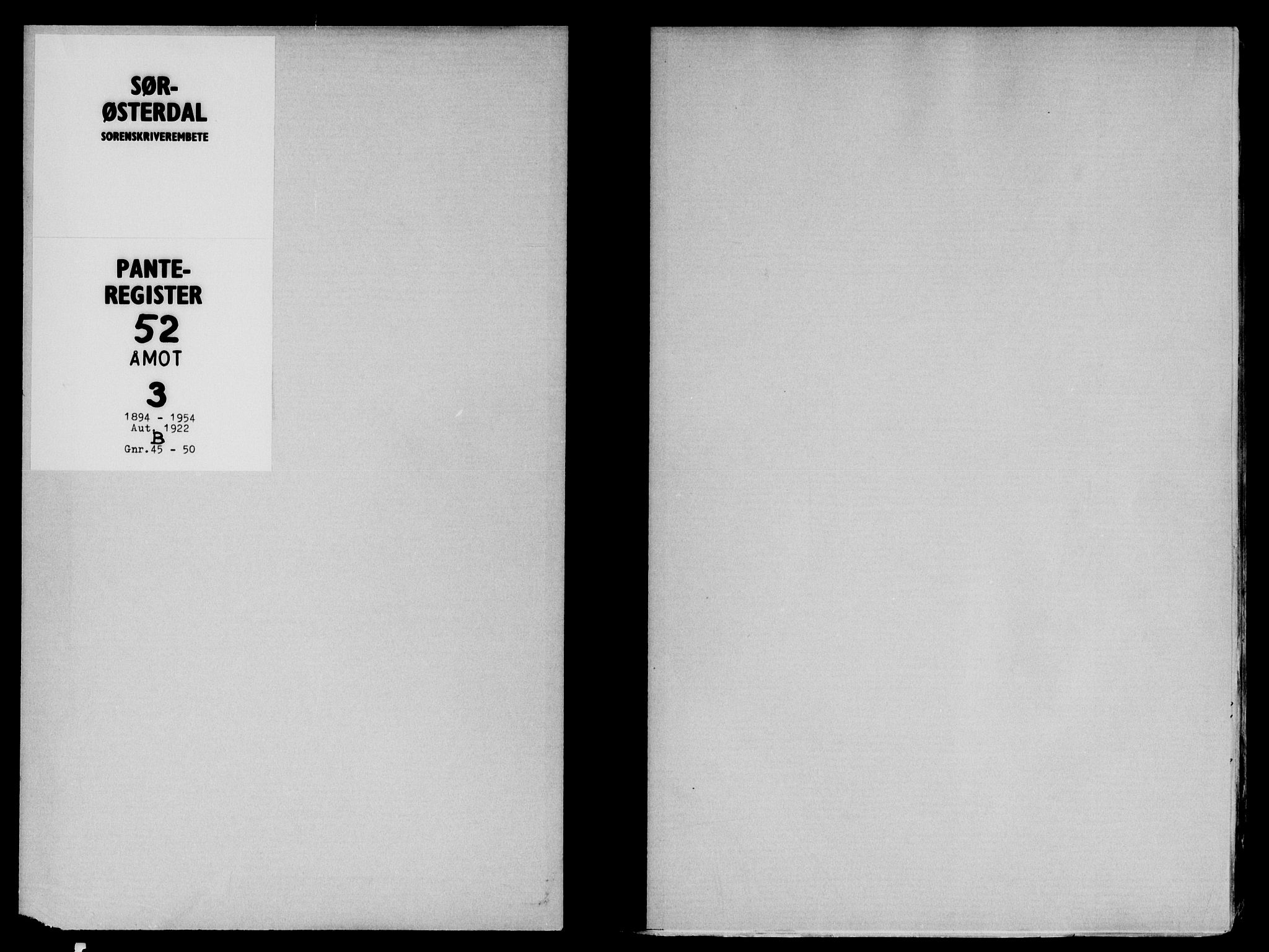 Sør-Østerdal sorenskriveri, SAH/TING-018/H/Ha/Hac/L0052B: Panteregister nr. 3B, 1894-1954