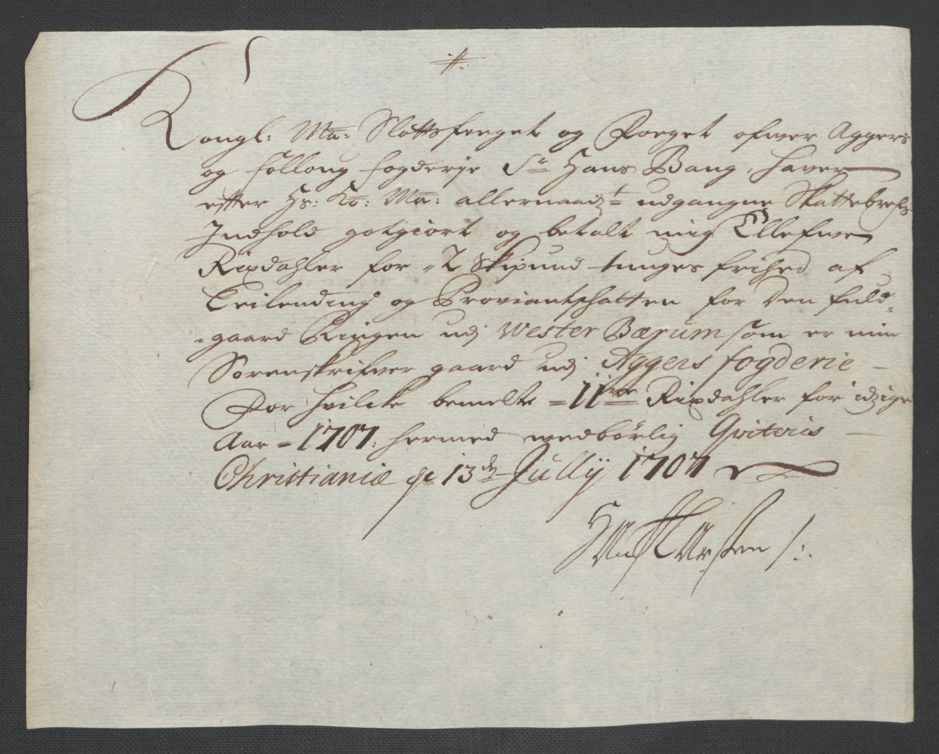 Rentekammeret inntil 1814, Reviderte regnskaper, Fogderegnskap, AV/RA-EA-4092/R10/L0447: Fogderegnskap Aker og Follo, 1707-1709, s. 156