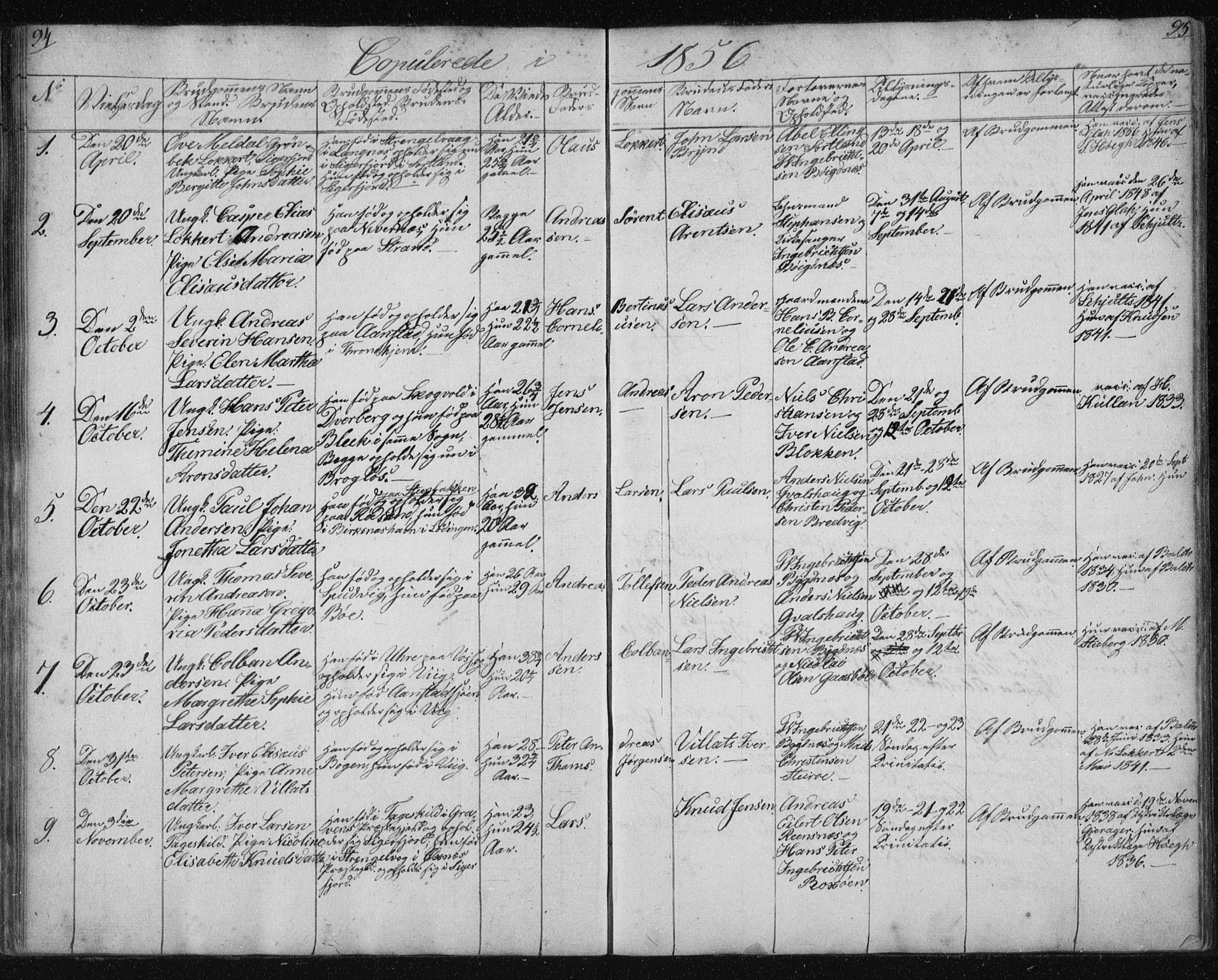 Ministerialprotokoller, klokkerbøker og fødselsregistre - Nordland, AV/SAT-A-1459/895/L1379: Klokkerbok nr. 895C01, 1842-1858, s. 94-95