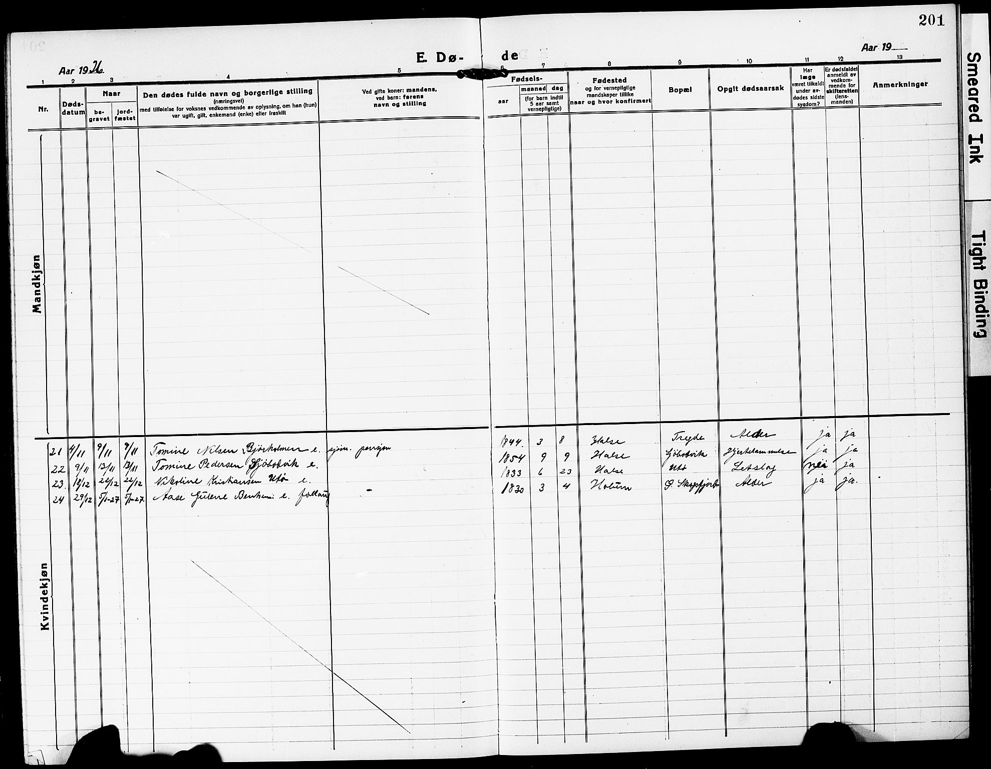 Mandal sokneprestkontor, SAK/1111-0030/F/Fb/Fba/L0013: Klokkerbok nr. B 7, 1918-1931, s. 201