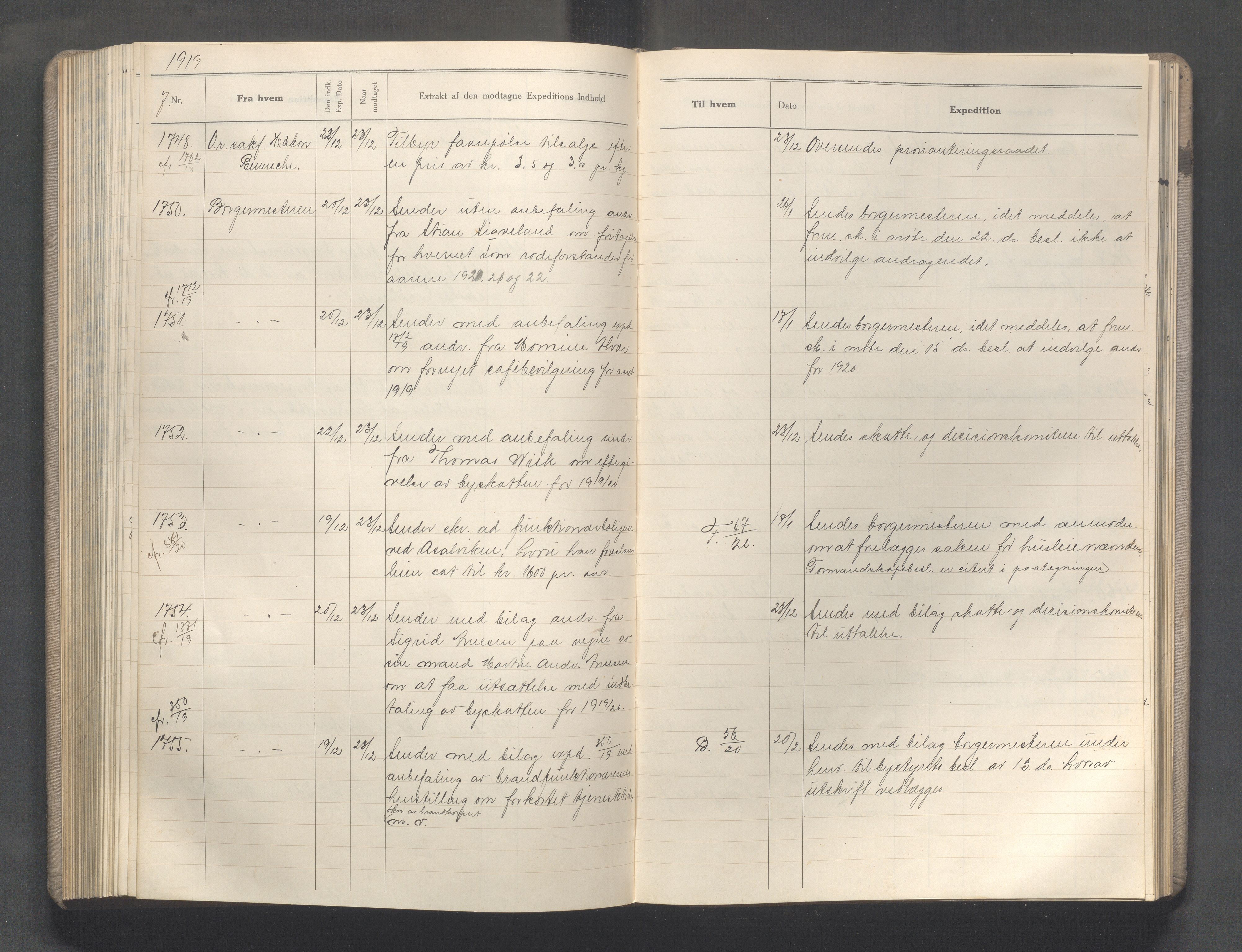 Haugesund kommune - Formannskapet, IKAR/X-0001/C/L0009: Journal, 1919-1920, s. 173