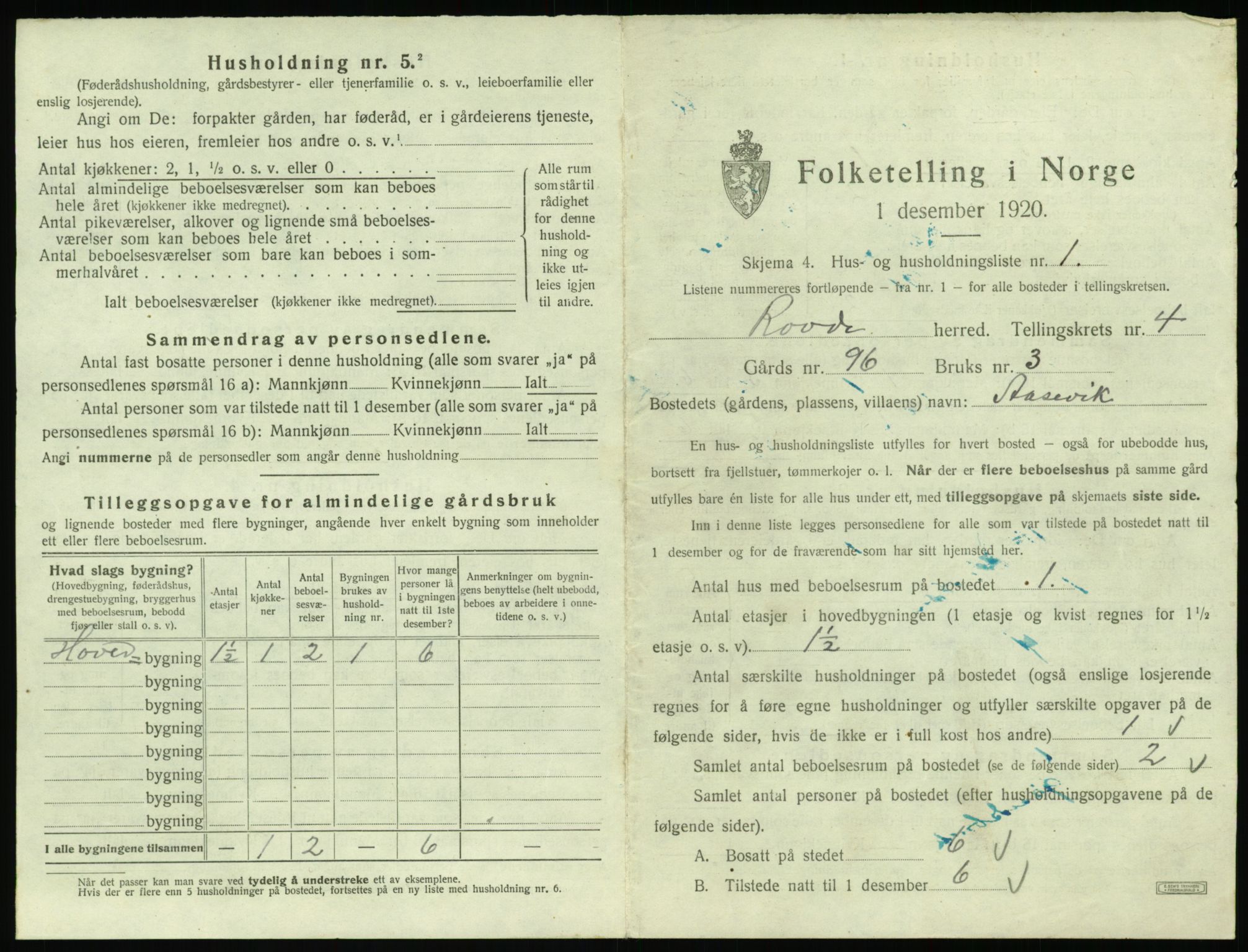 SAT, Folketelling 1920 for 1513 Rovde herred, 1920, s. 179