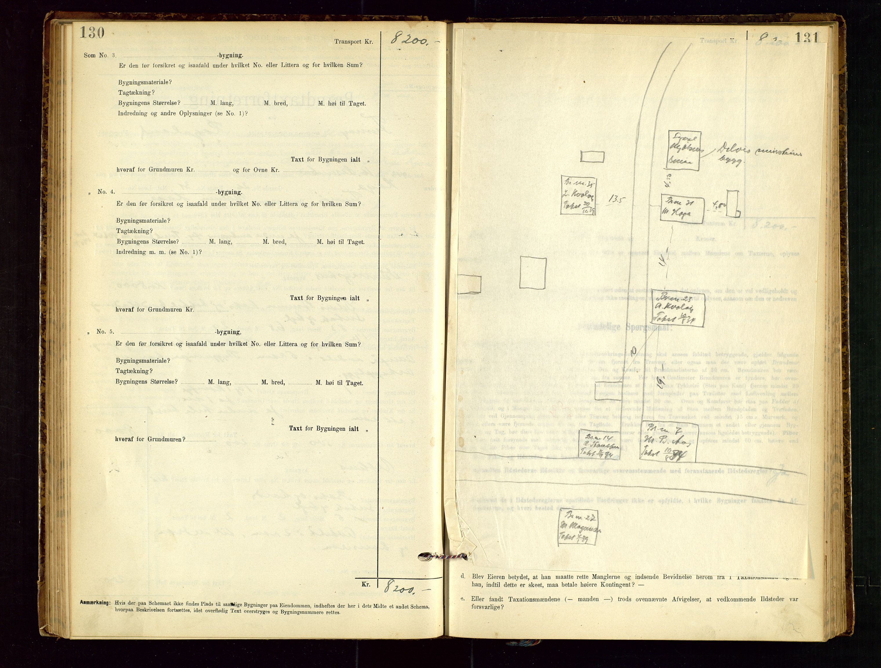 Finnøy lensmannskontor, AV/SAST-A-100442/Goa/L0003: Branntakstprotokoll - skjemaprotokoll, 1896-1954, s. 130-131