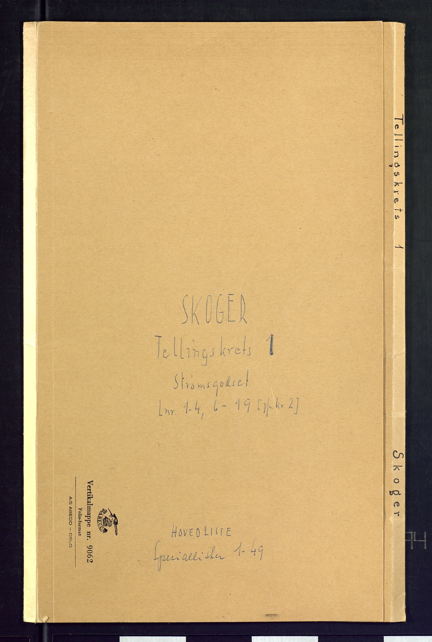 SAKO, Folketelling 1875 for 0712P Skoger prestegjeld, 1875, s. 1