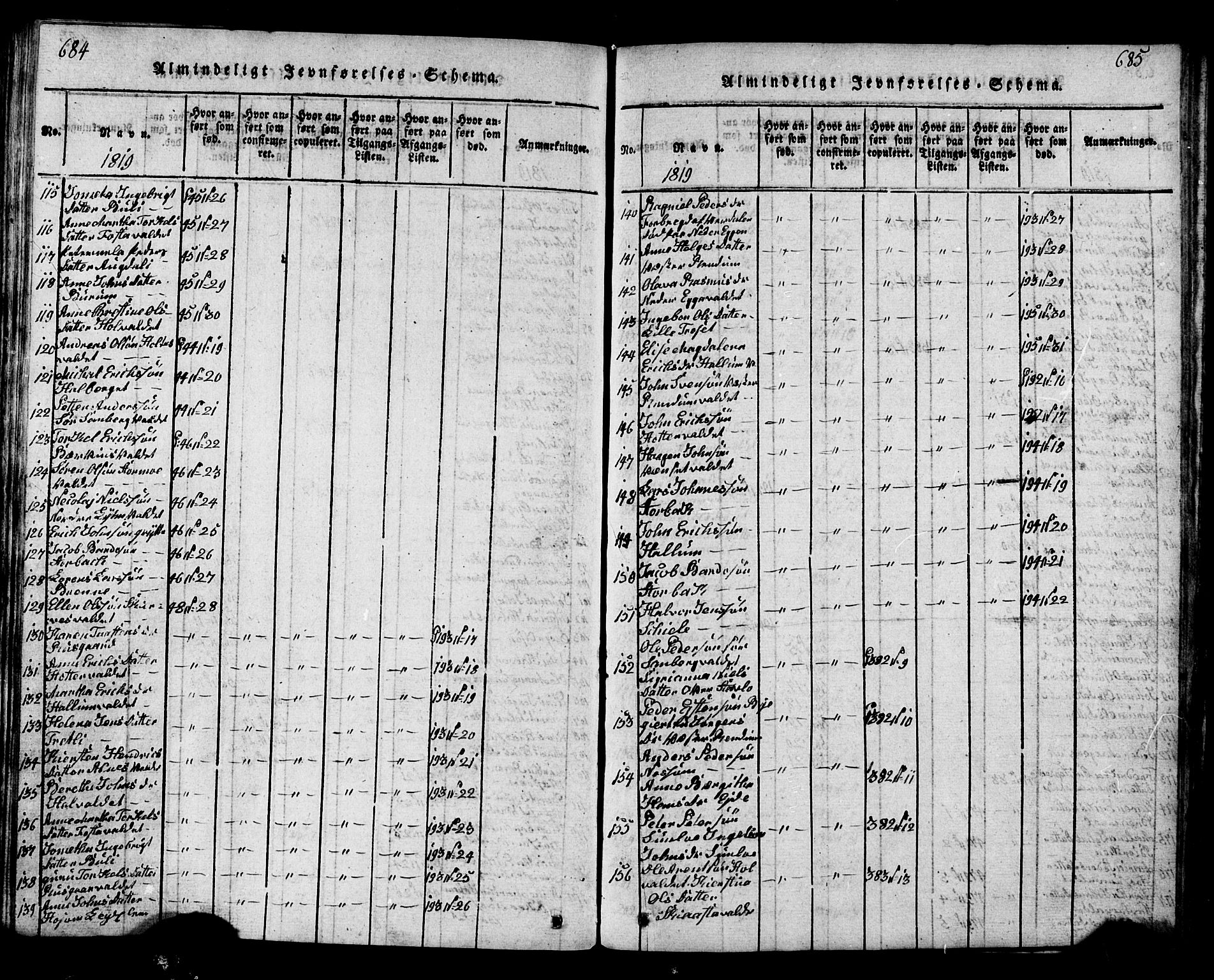 Ministerialprotokoller, klokkerbøker og fødselsregistre - Nord-Trøndelag, SAT/A-1458/717/L0169: Klokkerbok nr. 717C01, 1816-1834, s. 684-685
