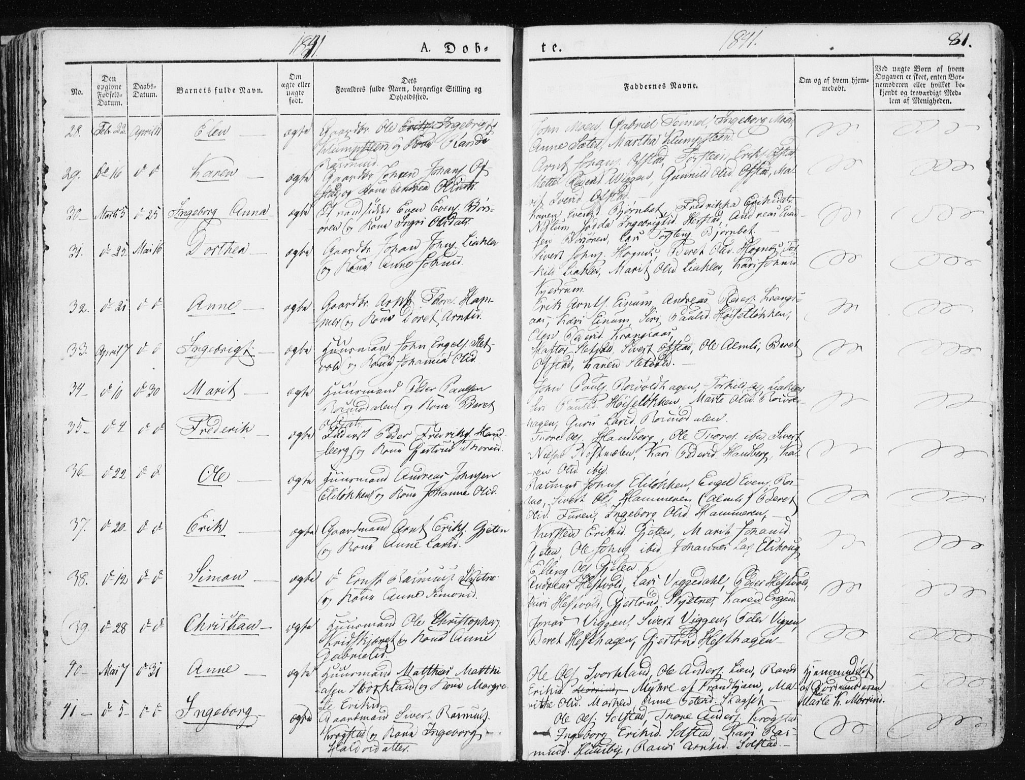 Ministerialprotokoller, klokkerbøker og fødselsregistre - Sør-Trøndelag, SAT/A-1456/665/L0771: Ministerialbok nr. 665A06, 1830-1856, s. 81
