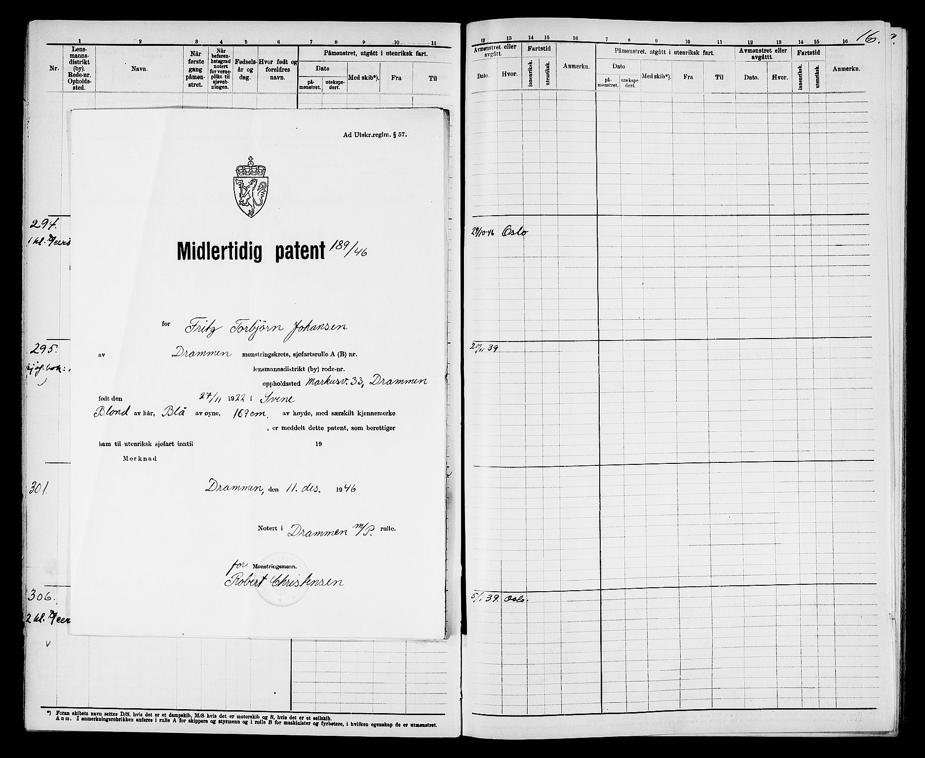 Drammen innrulleringsdistrikt, AV/SAKO-A-781/F/Fd/L0004: Maskinist- og fyrbøterrulle, 1904-1948, s. 21