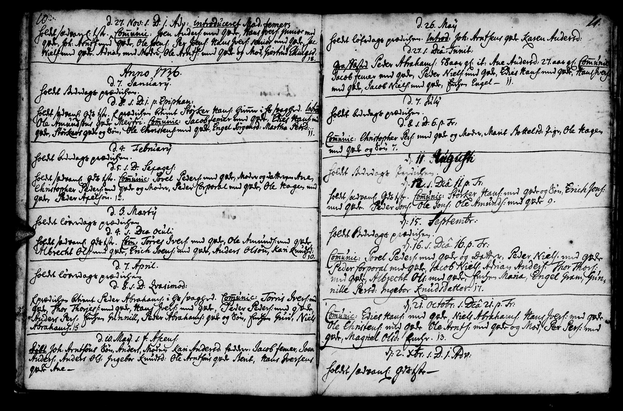 Ministerialprotokoller, klokkerbøker og fødselsregistre - Møre og Romsdal, AV/SAT-A-1454/574/L0875: Ministerialbok nr. 574A01, 1733-1753, s. 10-11