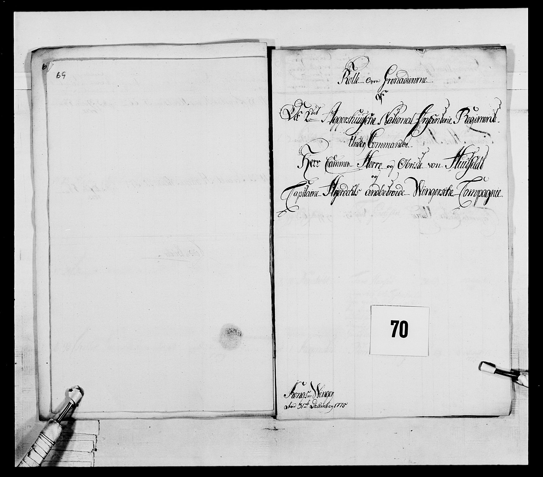 Generalitets- og kommissariatskollegiet, Det kongelige norske kommissariatskollegium, AV/RA-EA-5420/E/Eh/L0043a: 2. Akershusiske nasjonale infanteriregiment, 1767-1778, s. 486