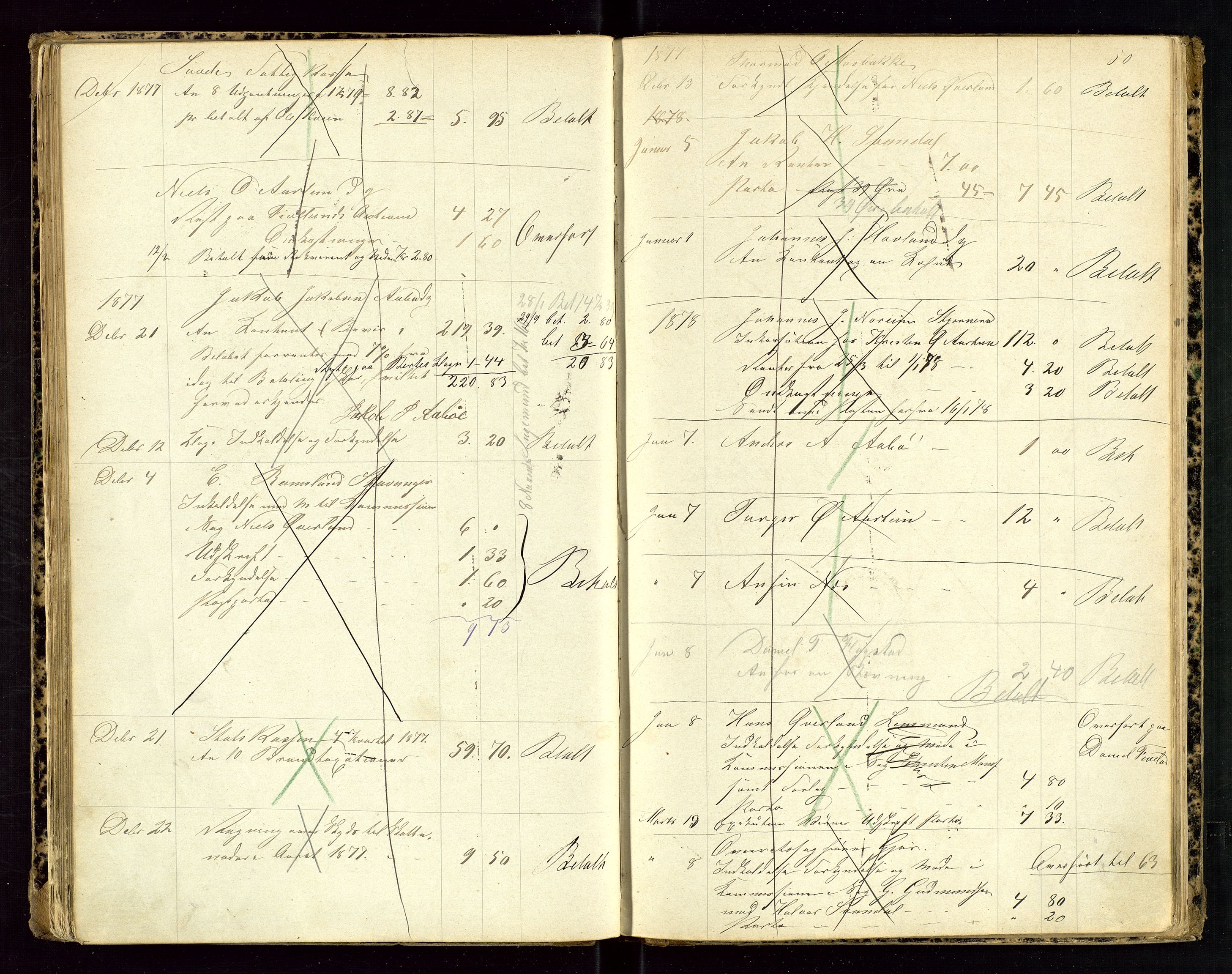 Sauda lensmannskontor, SAST/A-100177/Gja/L0004: Auksjonsprotokoll, 1875-1880, s. 50