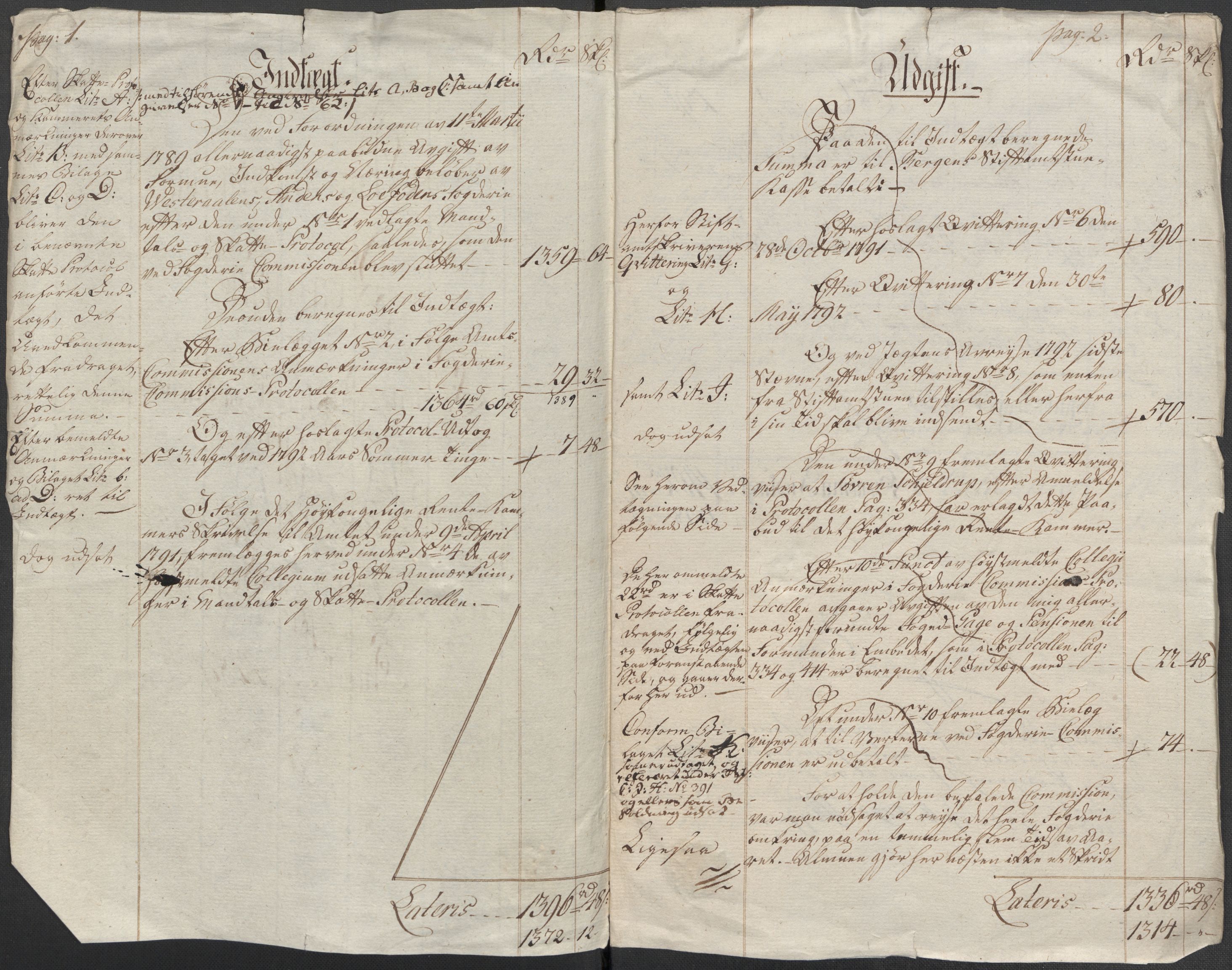 Rentekammeret inntil 1814, Reviderte regnskaper, Mindre regnskaper, AV/RA-EA-4068/Rf/Rfe/L0055: Vesterålen, Andenes og Lofoten fogderi, 1789, s. 5