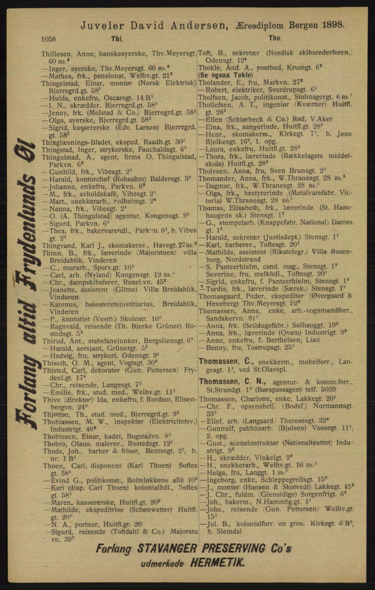 Kristiania/Oslo adressebok, PUBL/-, 1913, s. 1070
