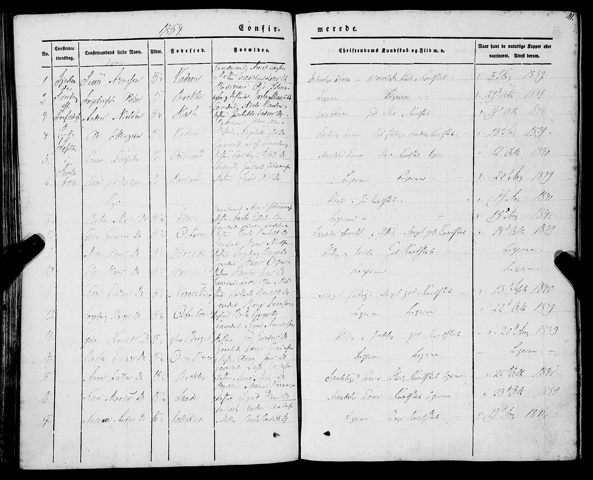 Lavik sokneprestembete, AV/SAB-A-80901: Ministerialbok nr. A 3, 1843-1863, s. 41