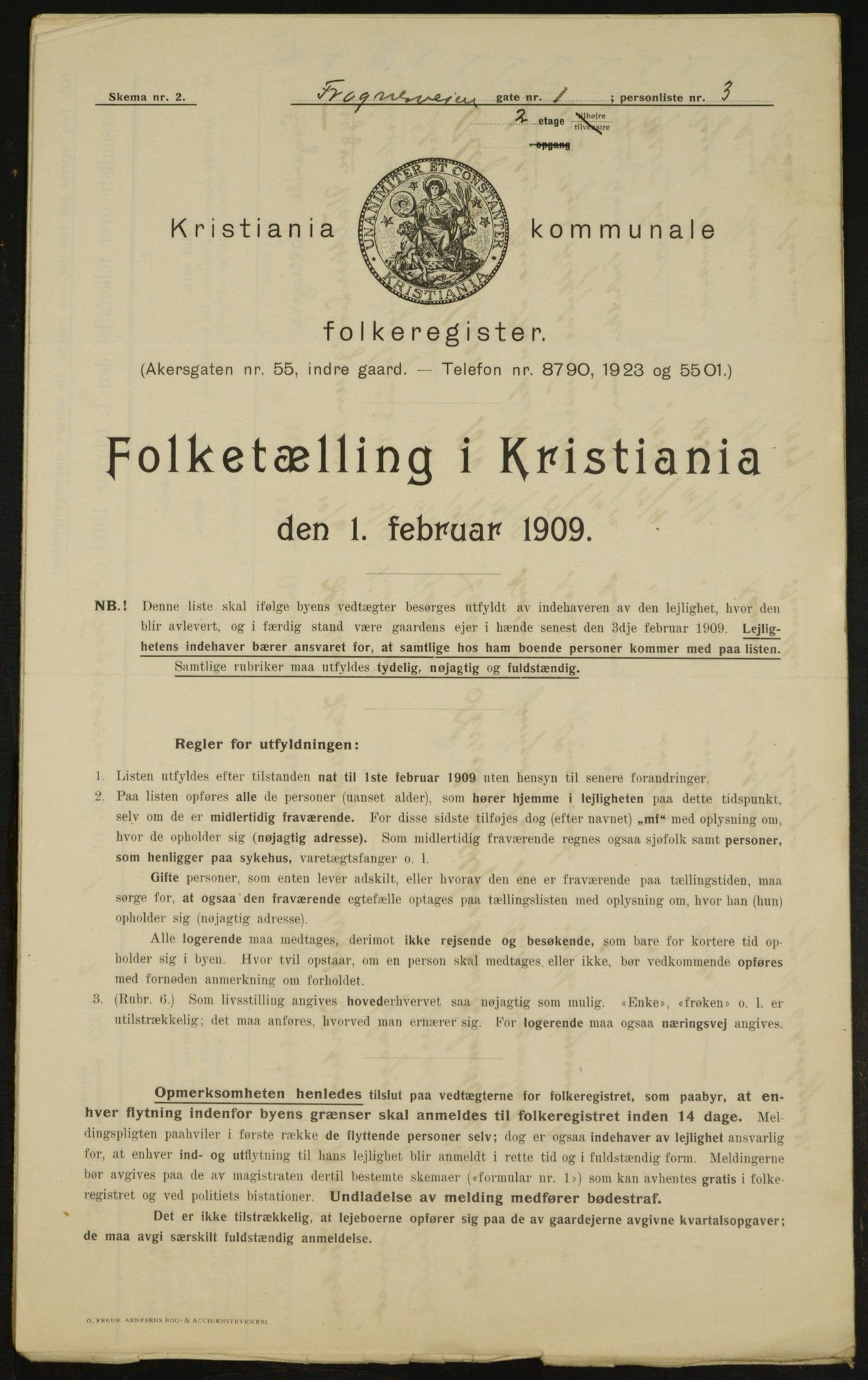 OBA, Kommunal folketelling 1.2.1909 for Kristiania kjøpstad, 1909, s. 24601