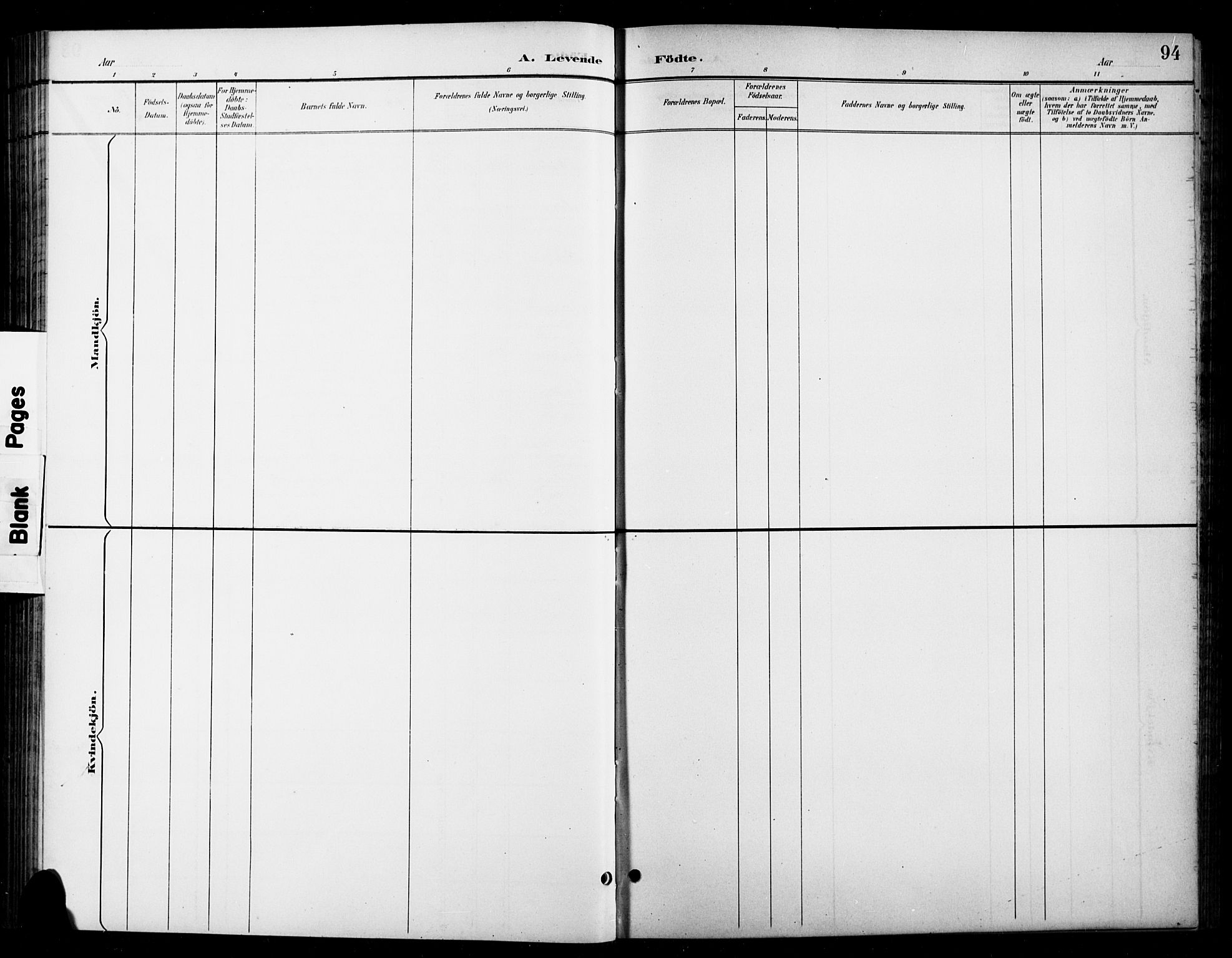 Ringebu prestekontor, SAH/PREST-082/H/Ha/Hab/L0009: Klokkerbok nr. 9, 1899-1921, s. 94