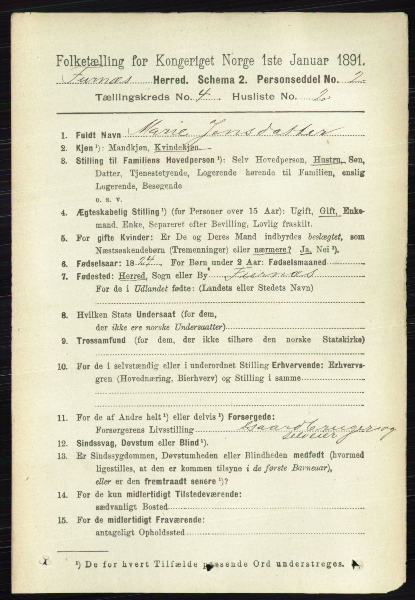 RA, Folketelling 1891 for 0413 Furnes herred, 1891, s. 2468